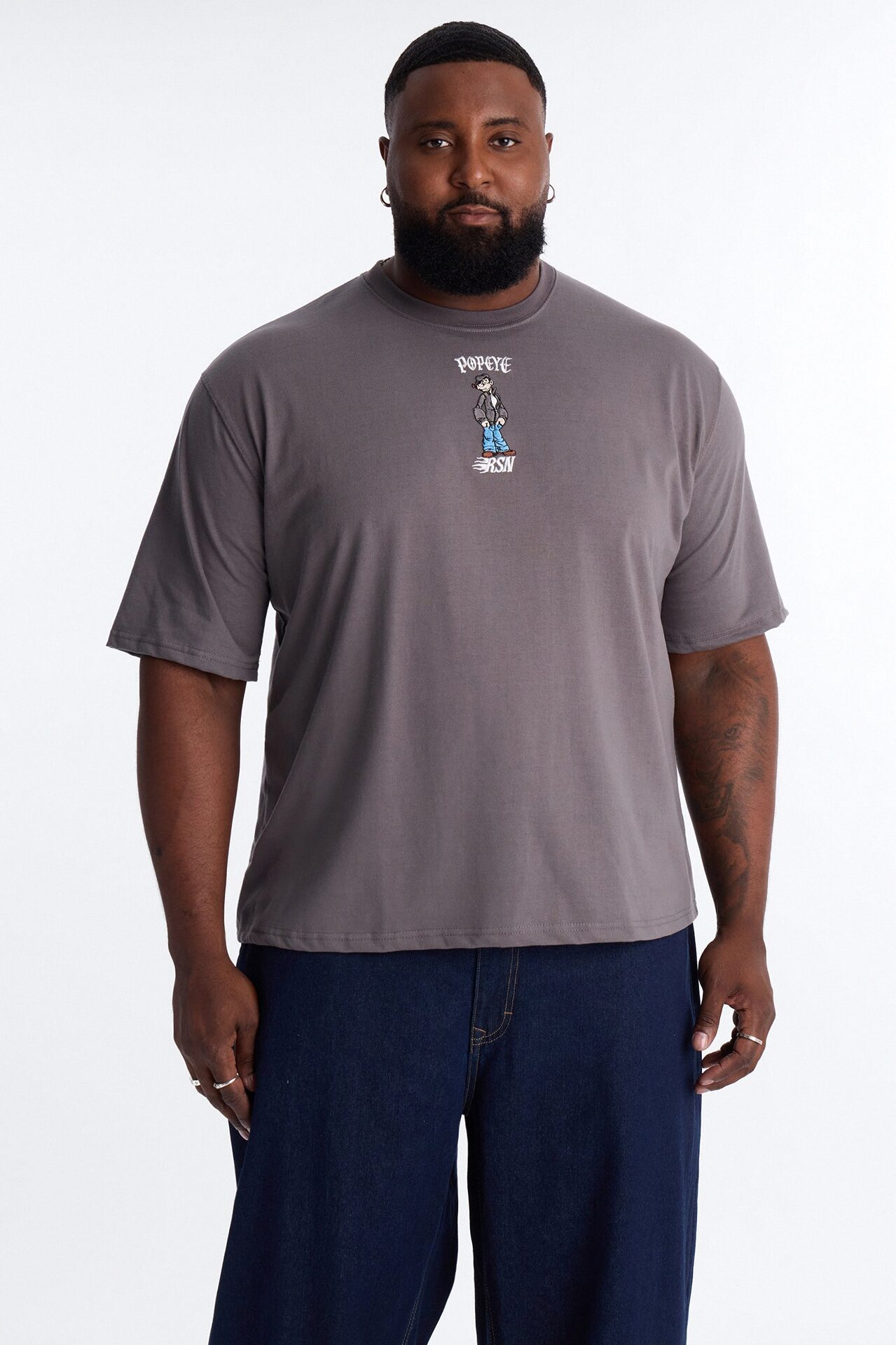 Popeye Old Skool Short Sleeve Tee - Grey