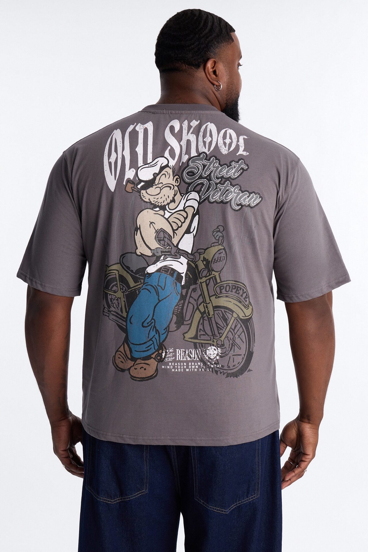 Popeye Old Skool Short Sleeve Tee - Grey