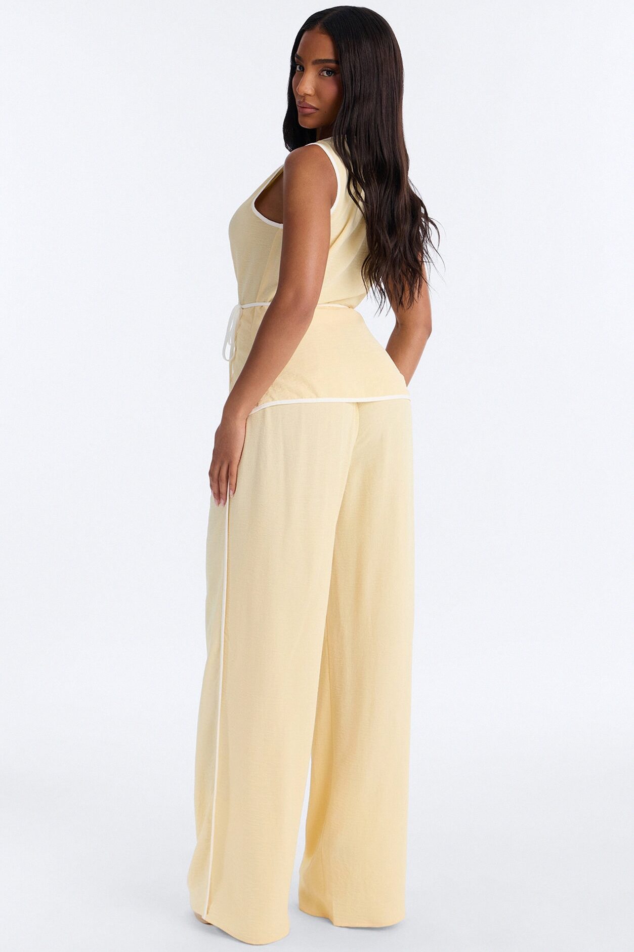 Natalia Sleeveless Pant Set - Yellow