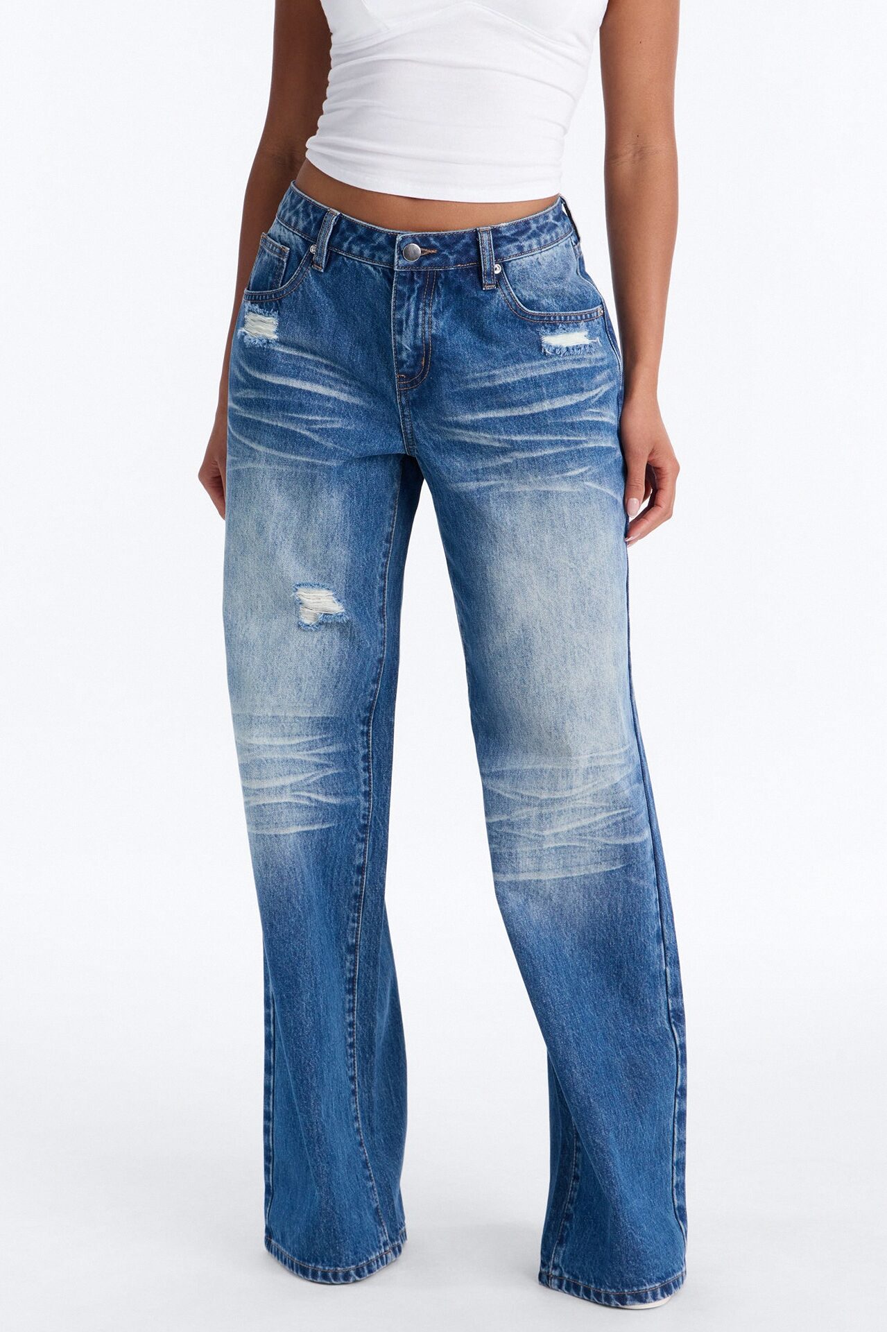 Everyday Icon Non Stretch Straight Leg Jeans - Vintage Wash