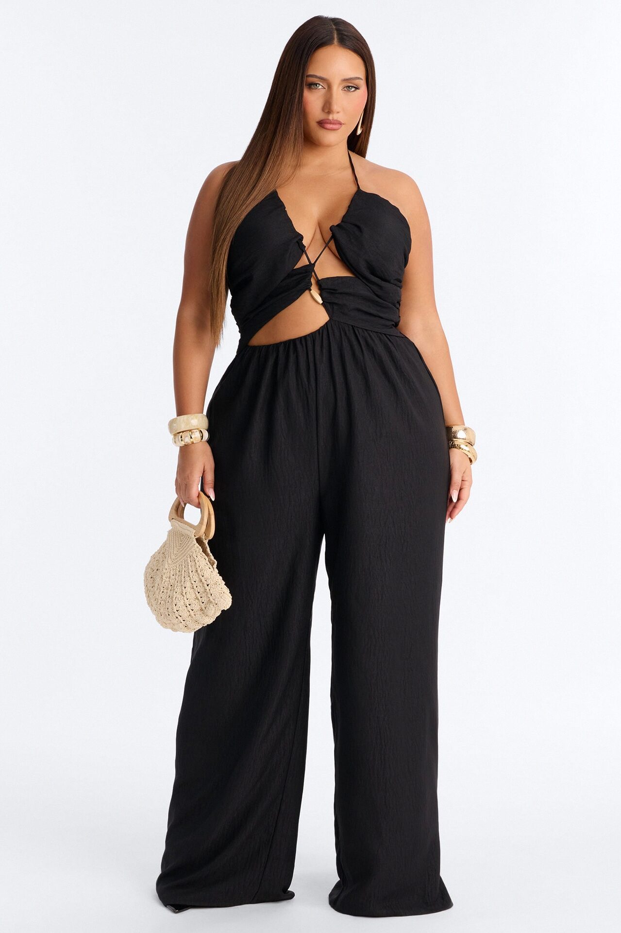 Grayson Strappy Wide Leg Jumpsuit - Black