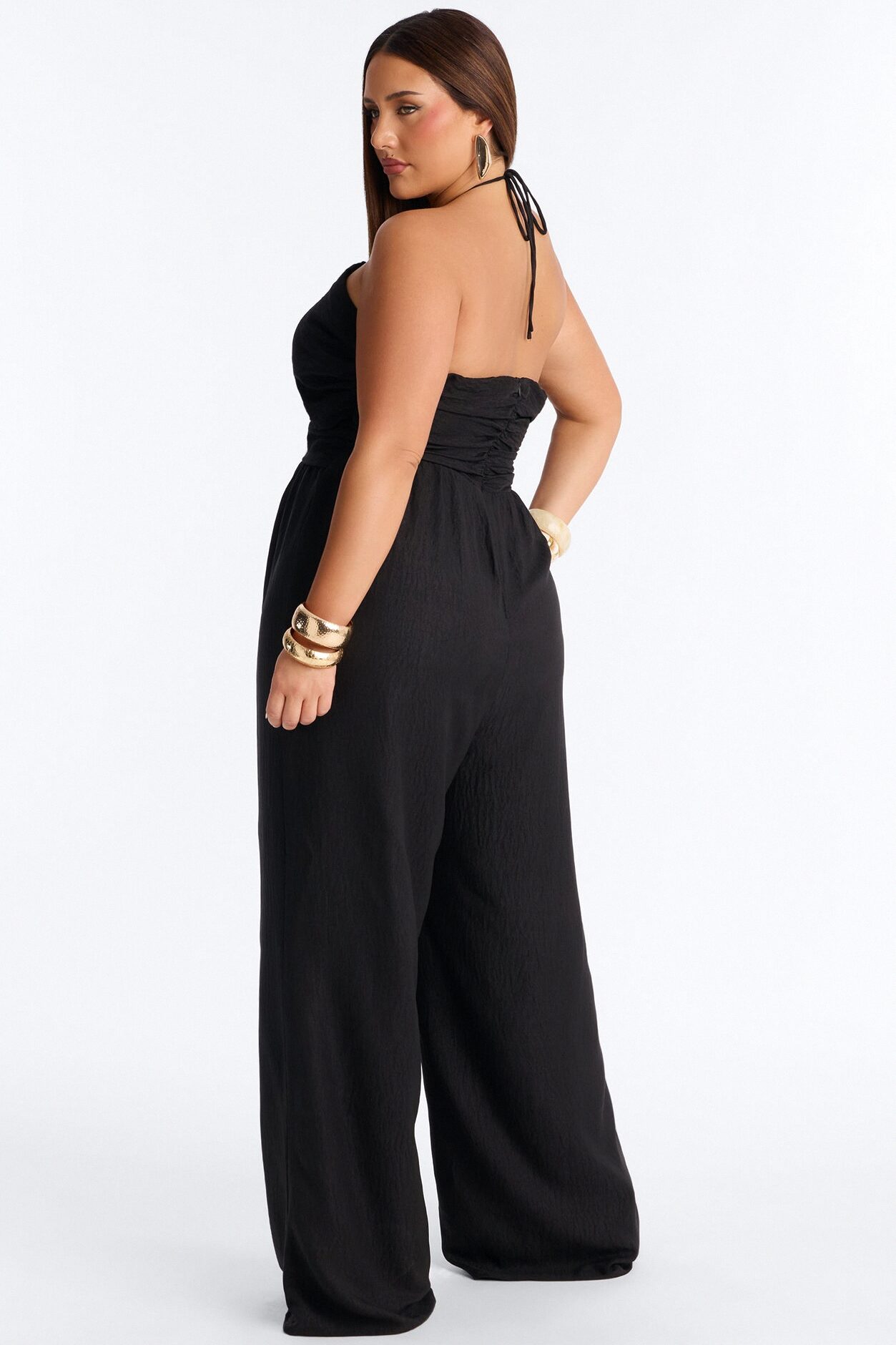 Grayson Strappy Wide Leg Jumpsuit - Black