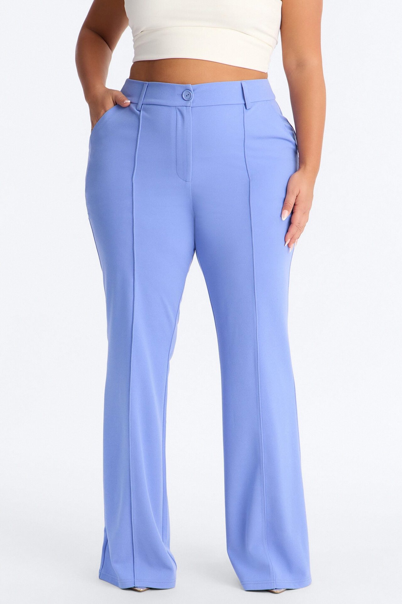 Tall Heidi Wide Leg Trouser Pant - Periwinkle