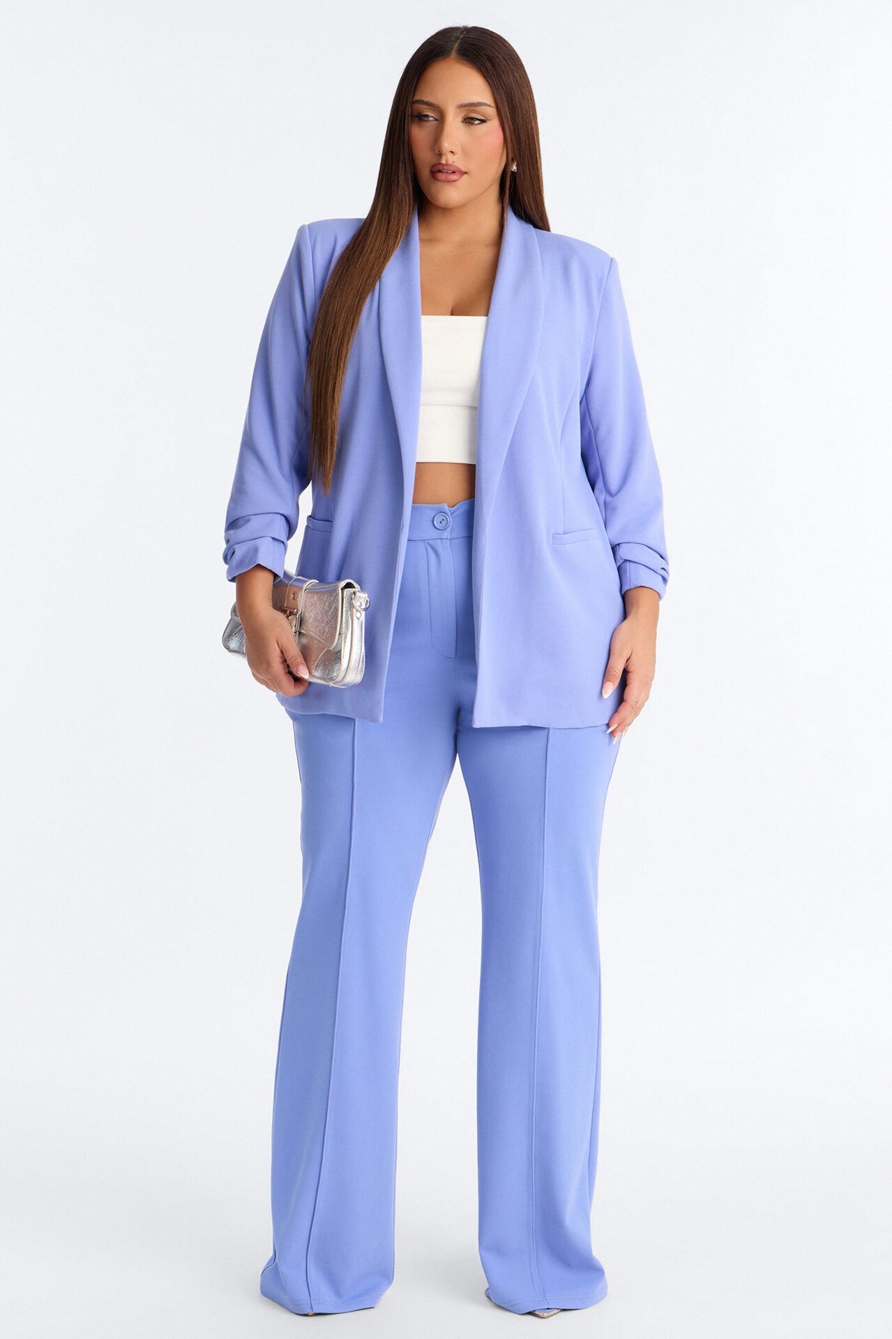 Tall Heidi Wide Leg Trouser Pant - Periwinkle