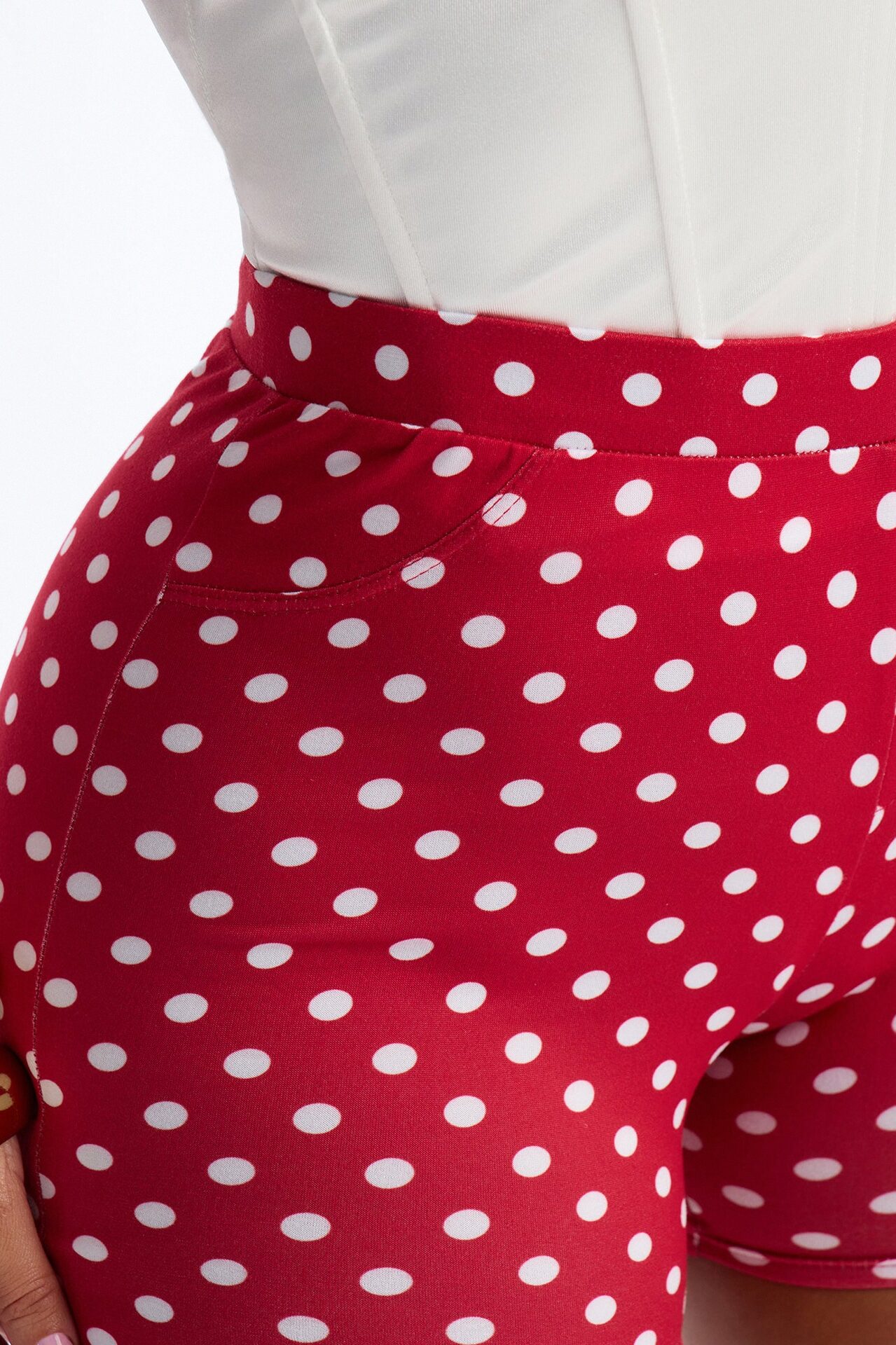 Light Stroll Polka Dot Biker Short - Red