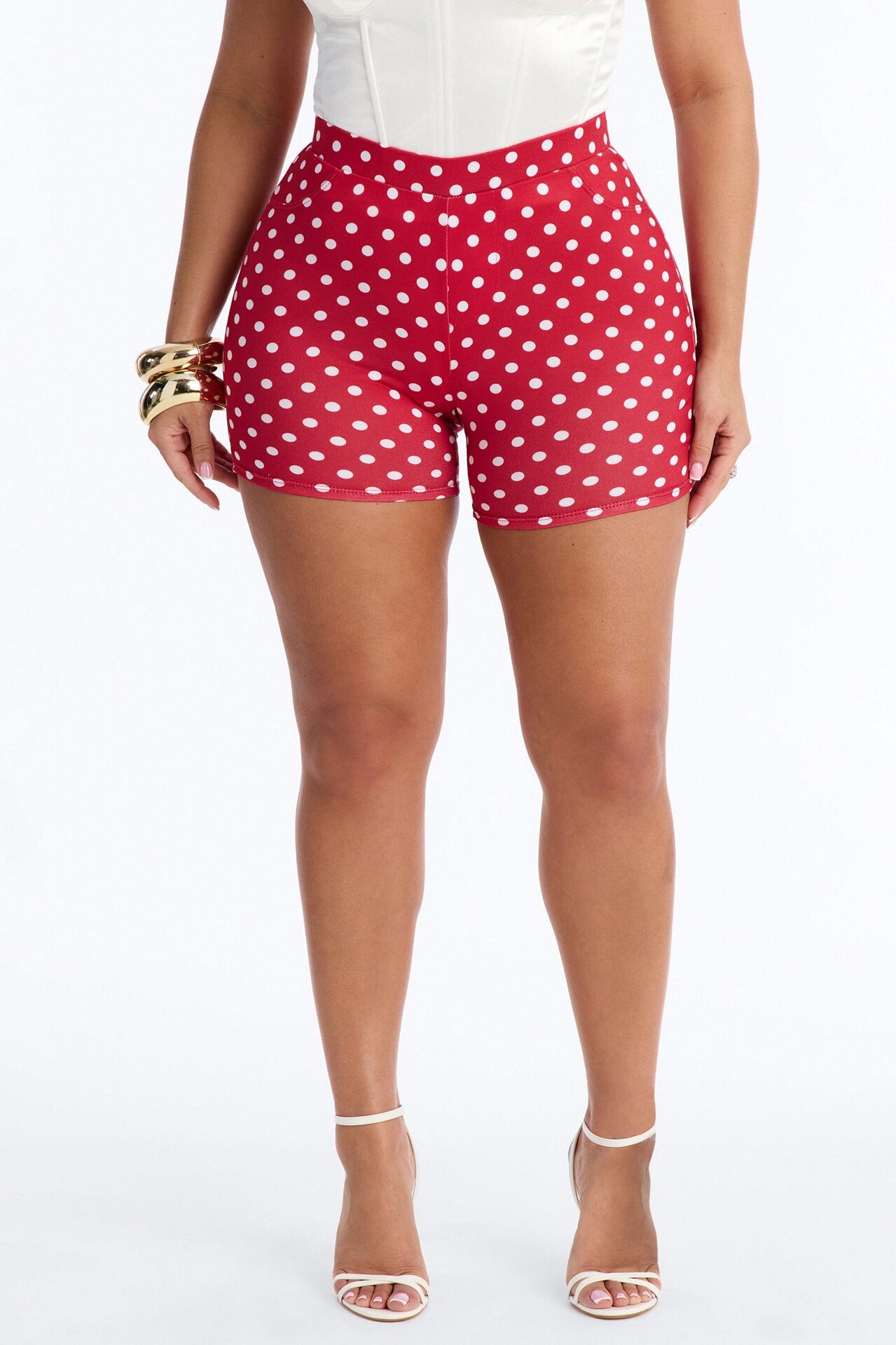 Light Stroll Polka Dot Biker Short - Red