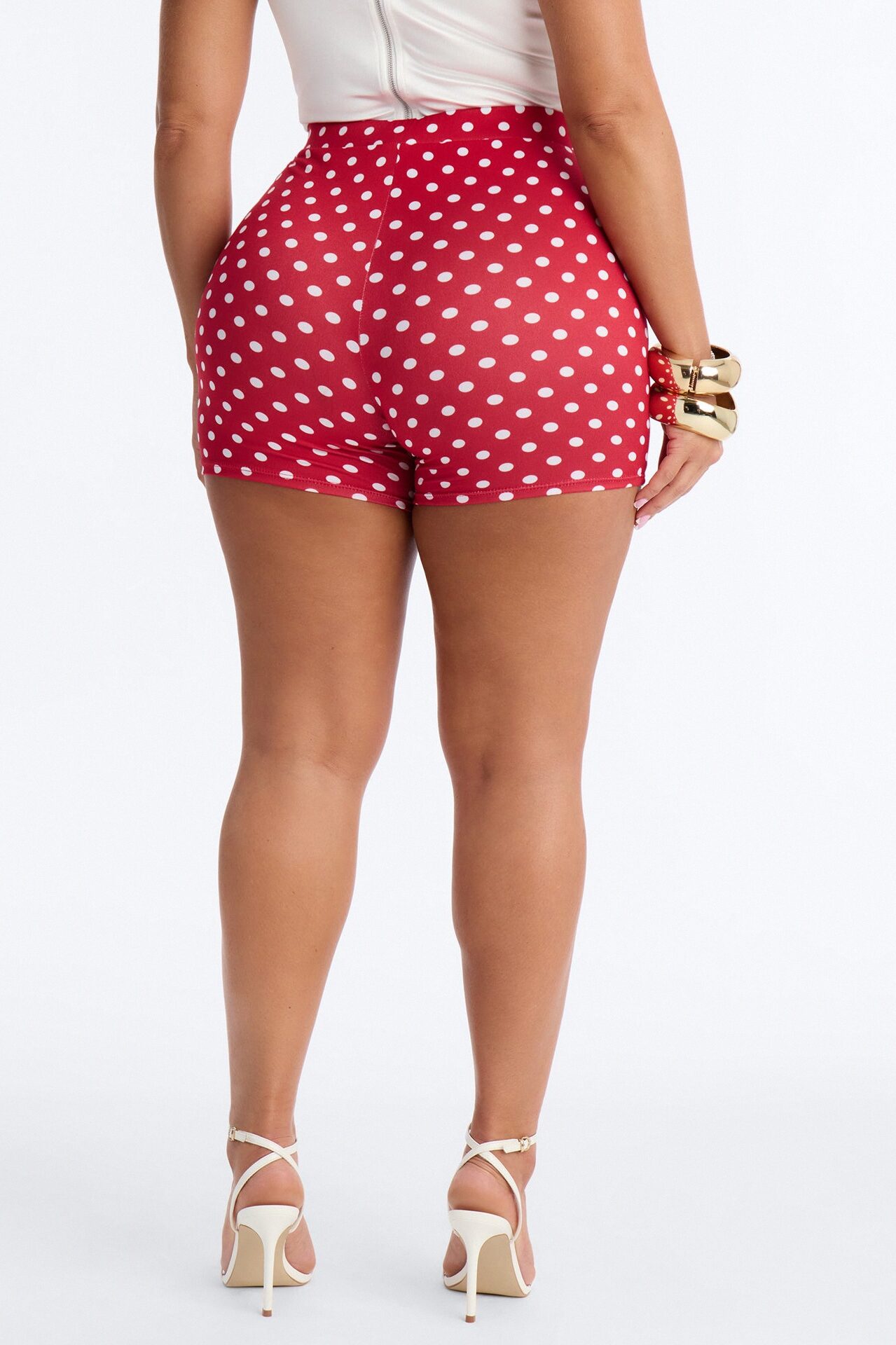 Light Stroll Polka Dot Biker Short - Red
