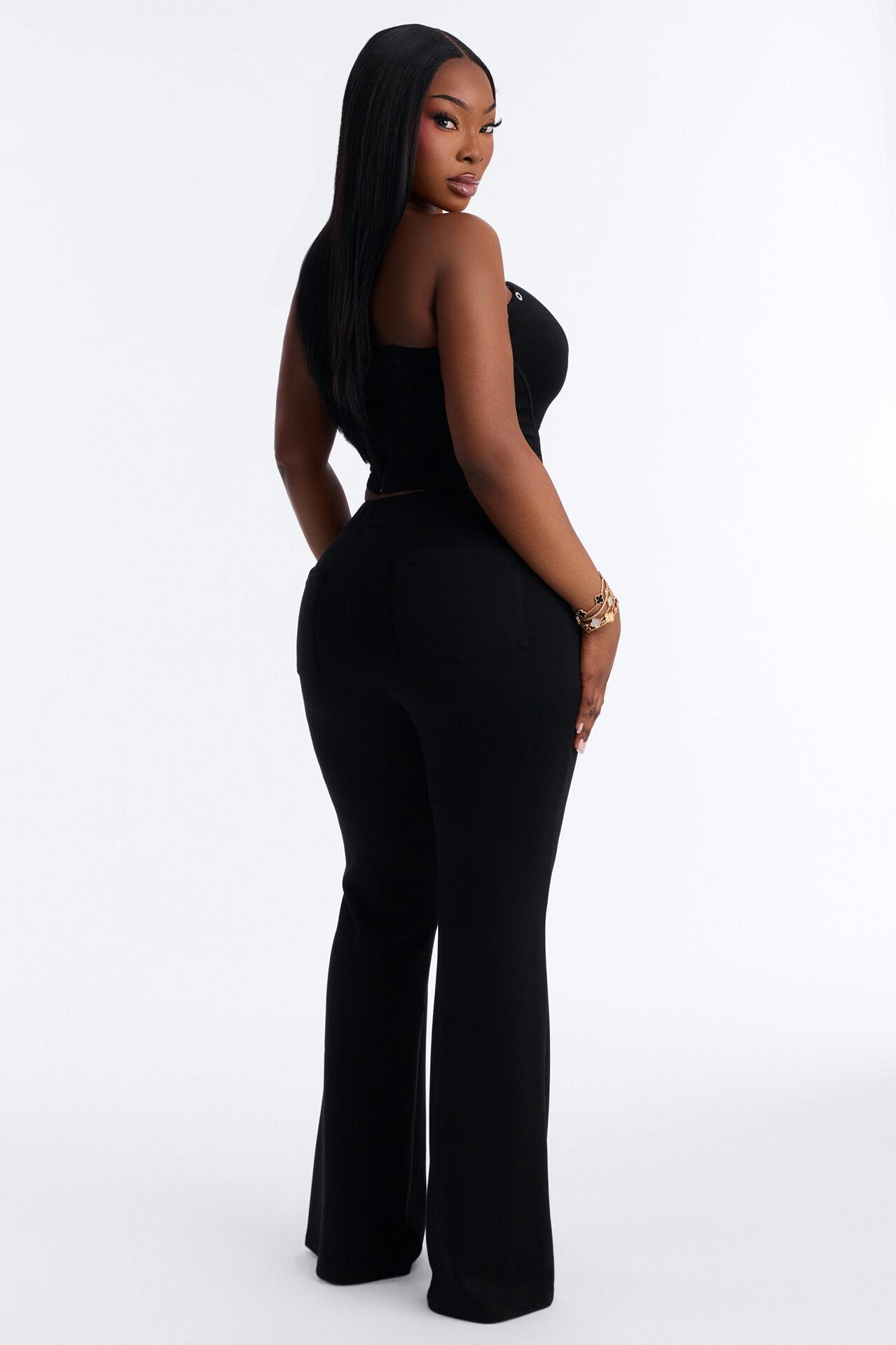 Nashville Nights Flared Pant Set - Black