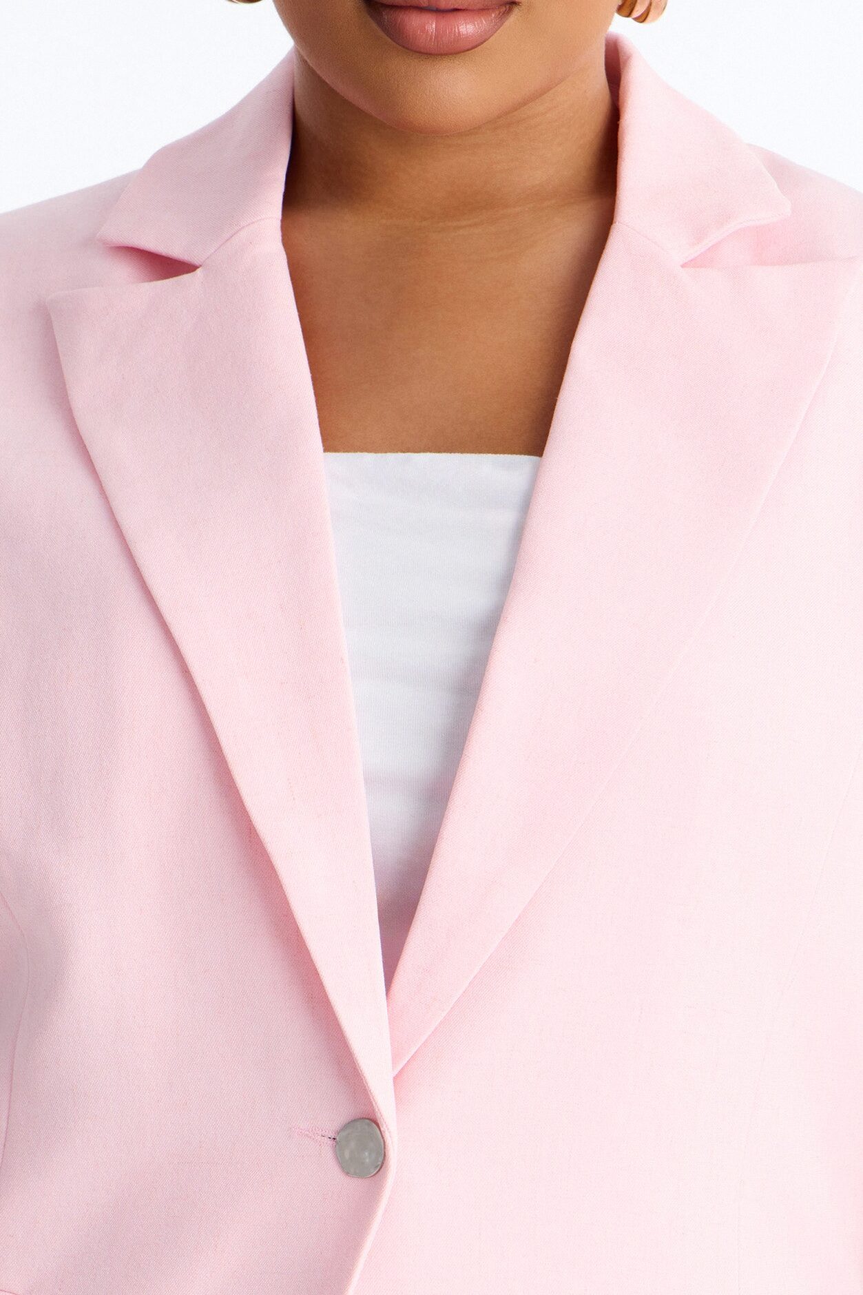 Paloma Linen Vest - Light Pink