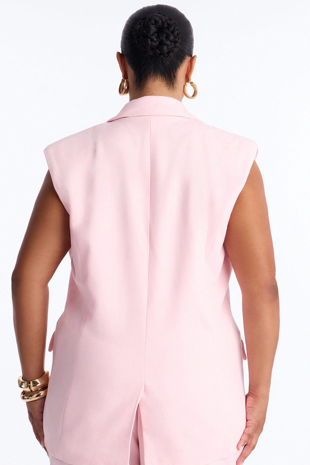 Paloma Linen Vest - Light Pink