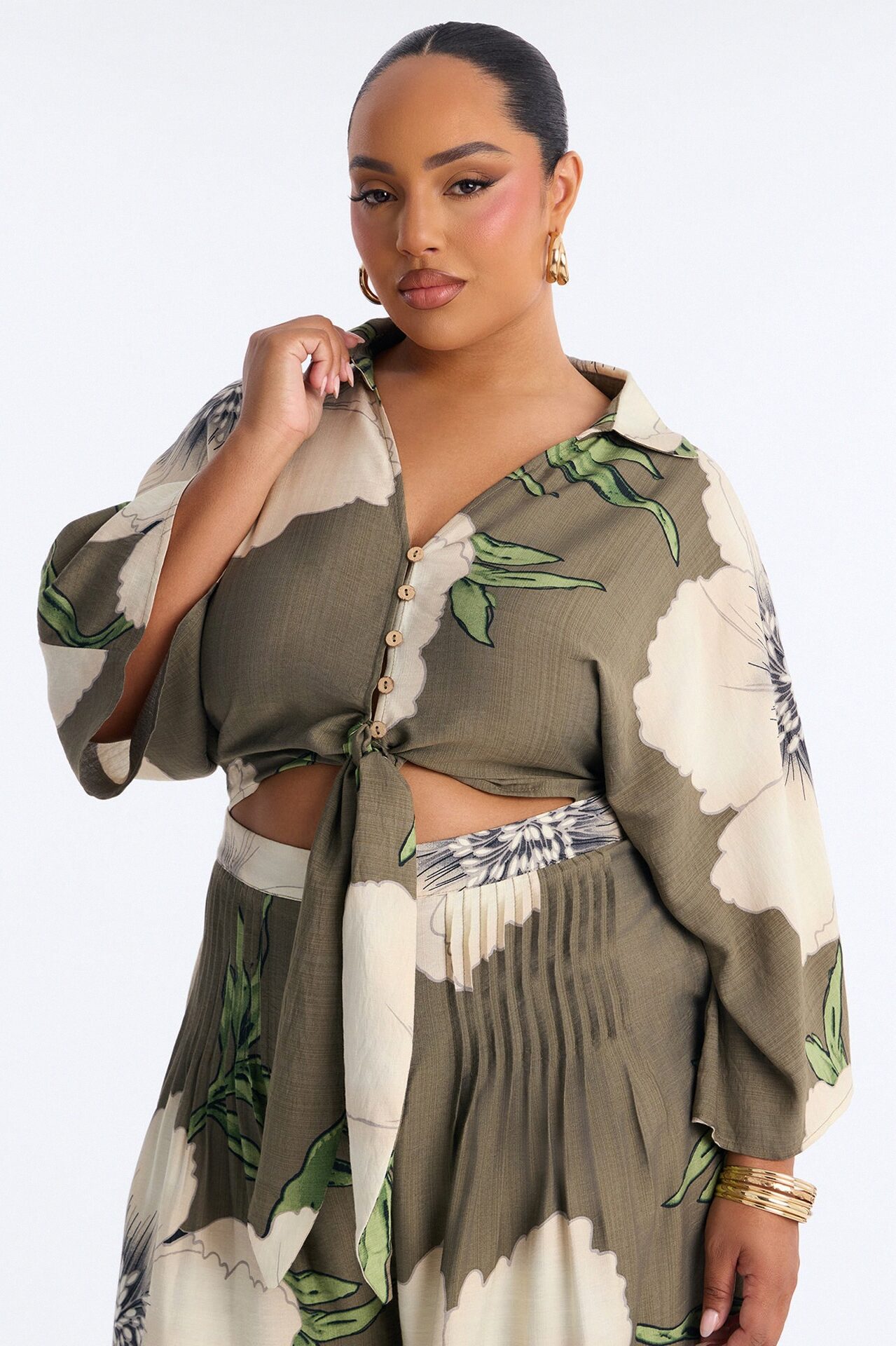 Vacation Vibe Floral Wide Leg Jumpsuit - Green