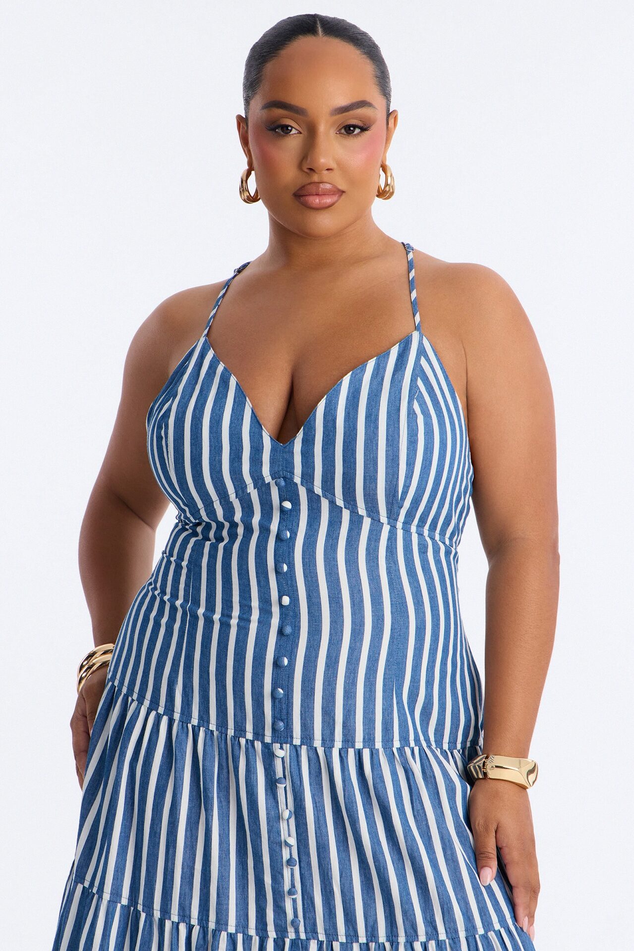 Olivia Striped Maxi Dress - Blue/combo