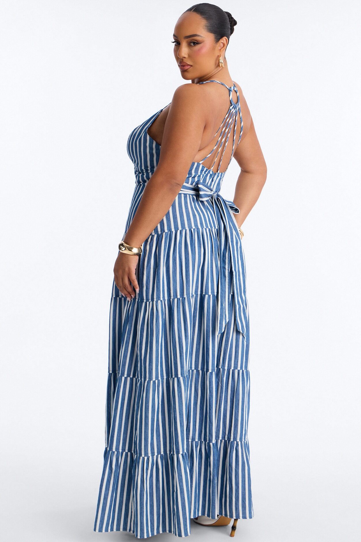 Olivia Striped Maxi Dress - Blue/combo
