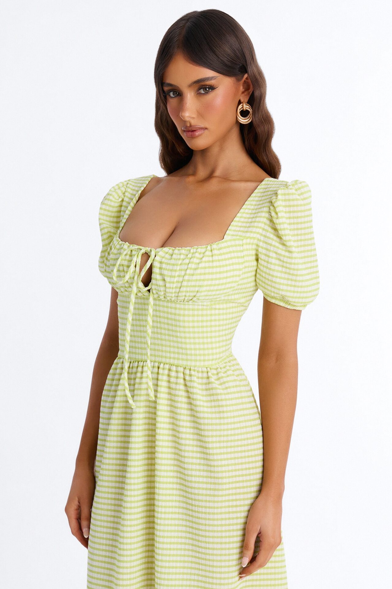 Cecelia Striped Midi Dress - Green/combo
