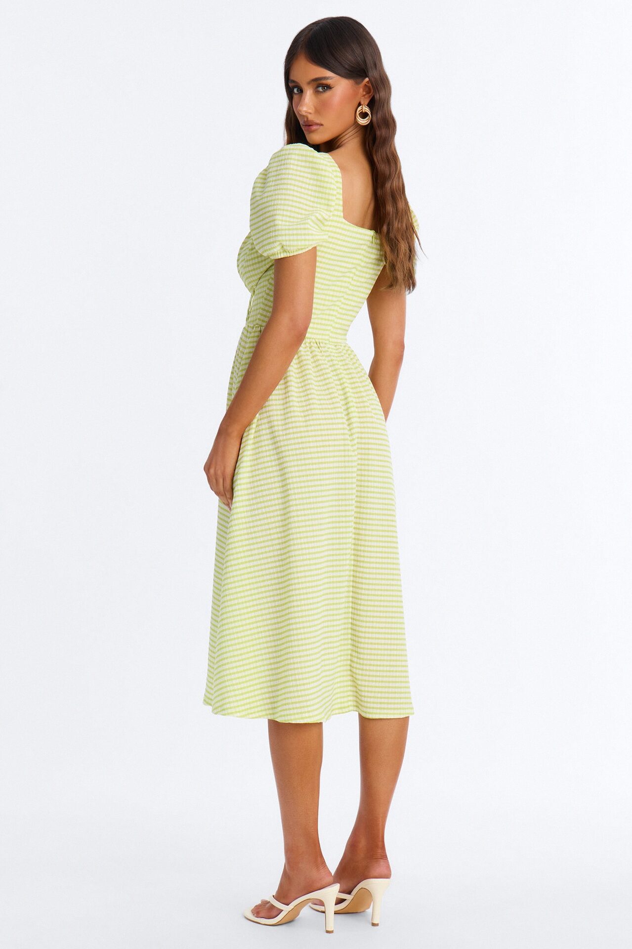 Cecelia Striped Midi Dress - Green/combo