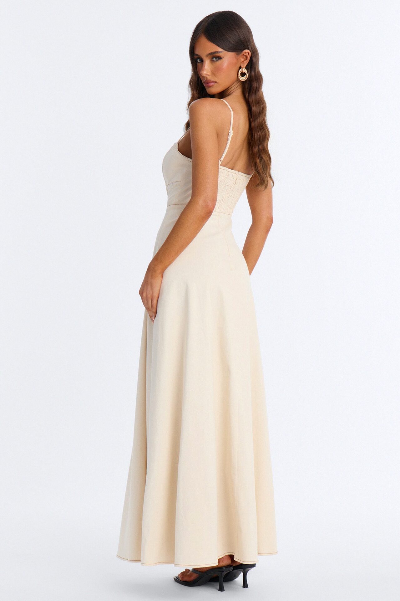 Kamryn Denim Maxi Dress - Cream