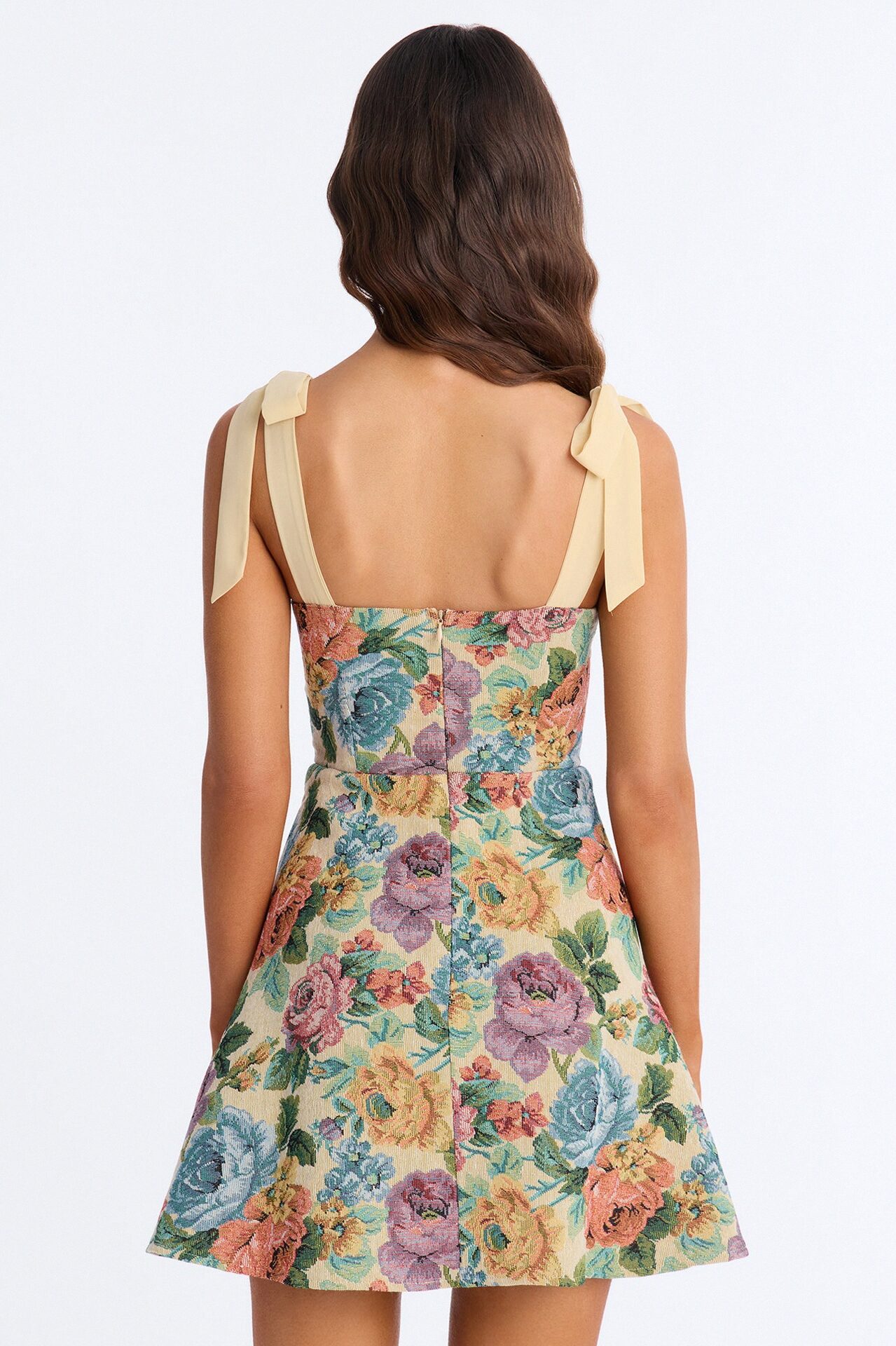 Willow Tie Shoulder Jacquard Mini Dress - Natural/Combo