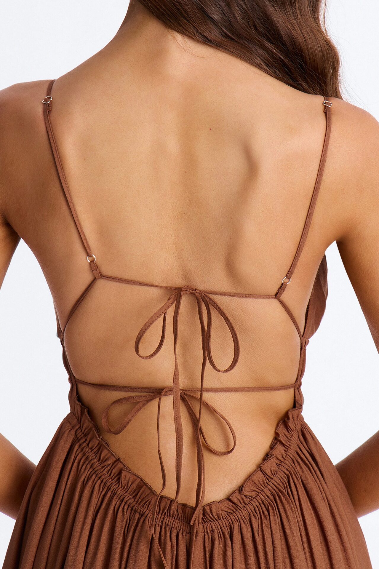 Daily Vibe Backless Maxi Dress - Brown