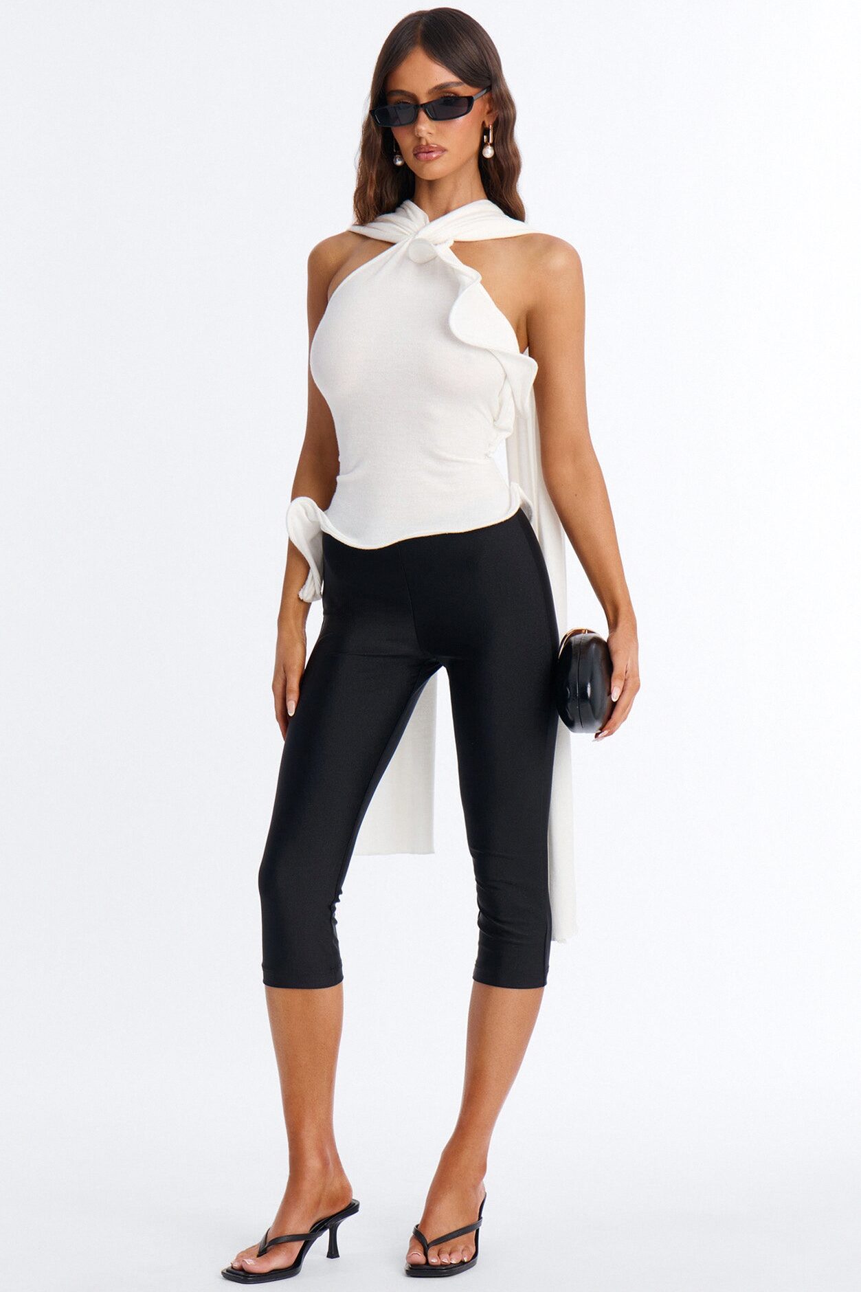 Pure Class Wired Sweater Halter Top - White