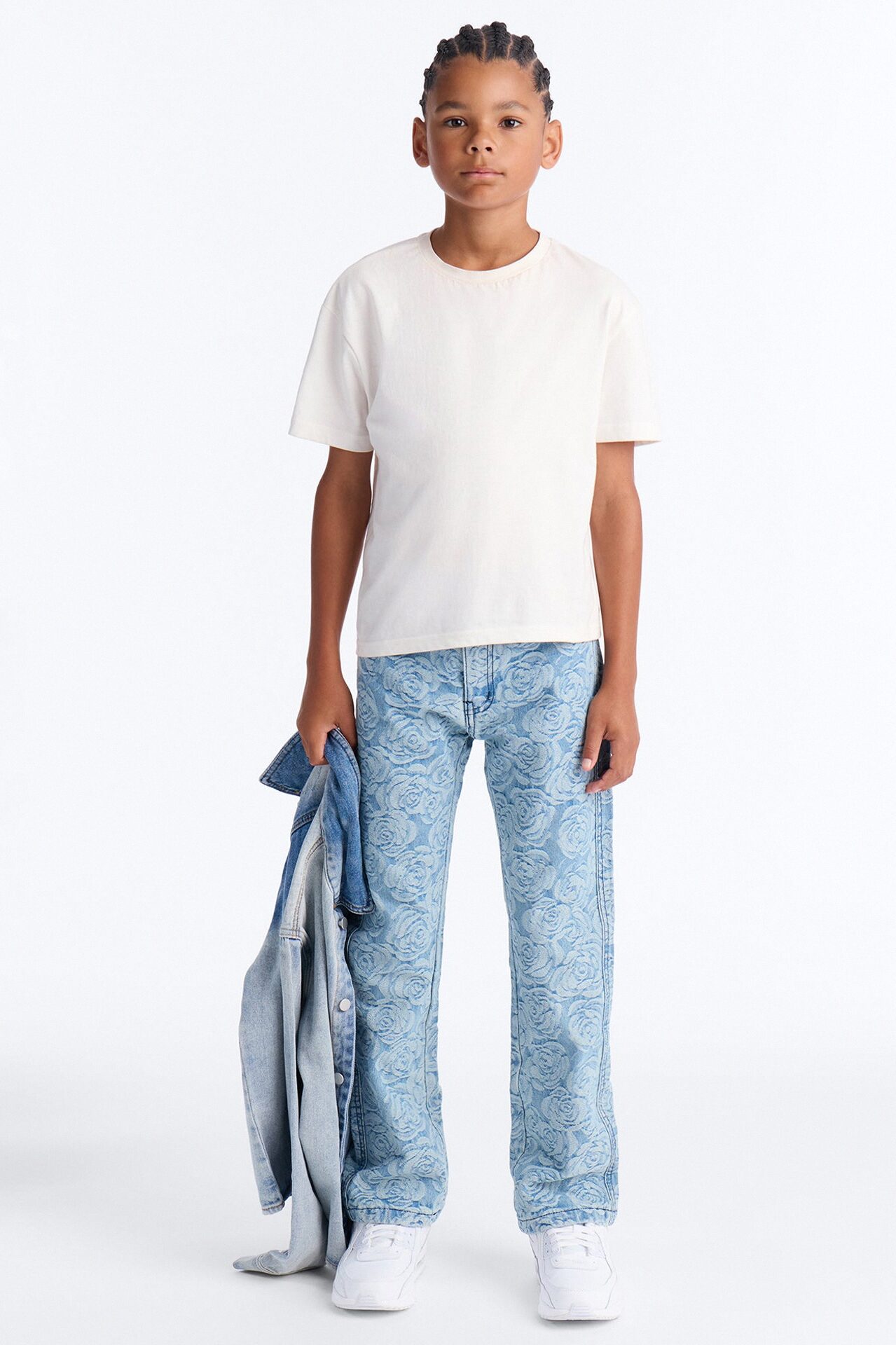 Mini Rolling With It Printed Skinny Jeans - Medium Blue Wash