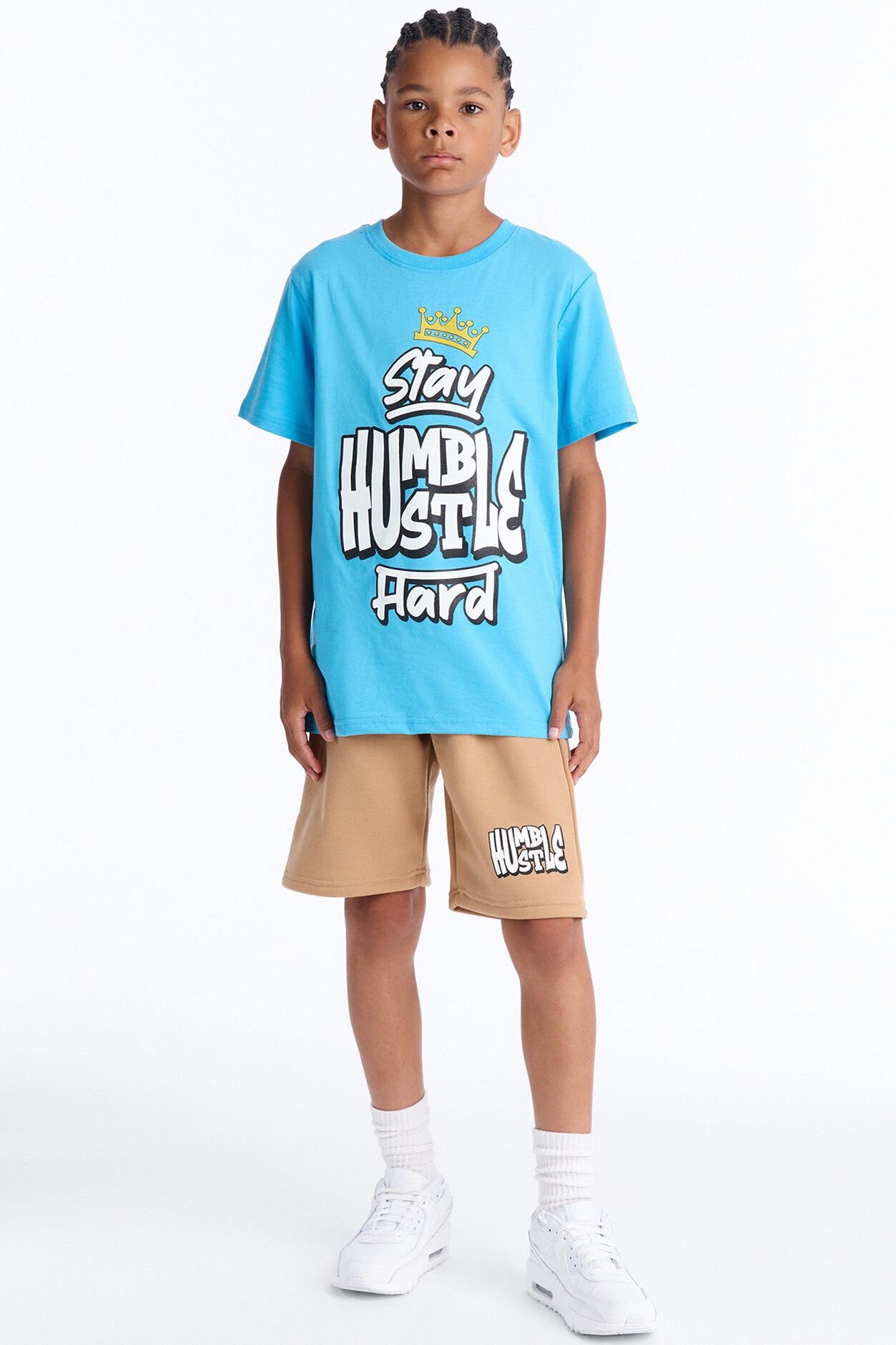 Mini Stay Humble Hustle Hard Short Set - Blue/combo