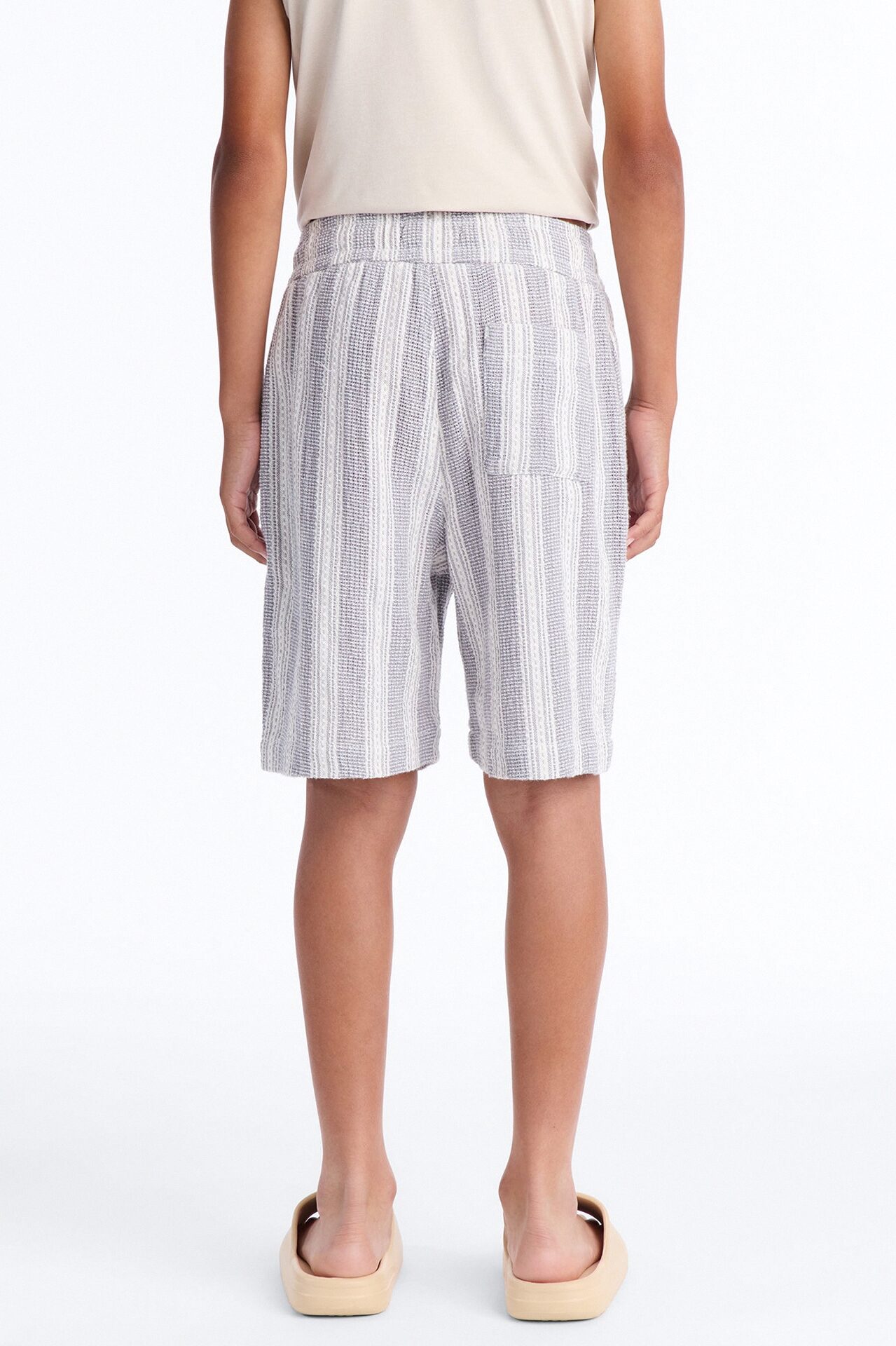 Mini Staying On Top Textured Shorts - Grey/combo