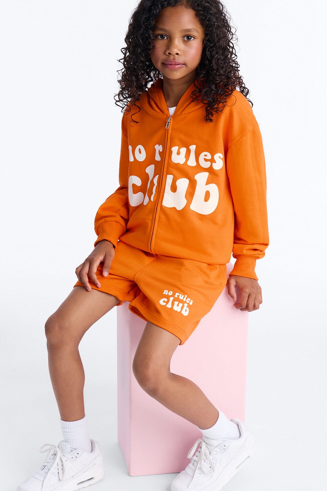 Mini No Rules Club French Terry Short Set - Orange