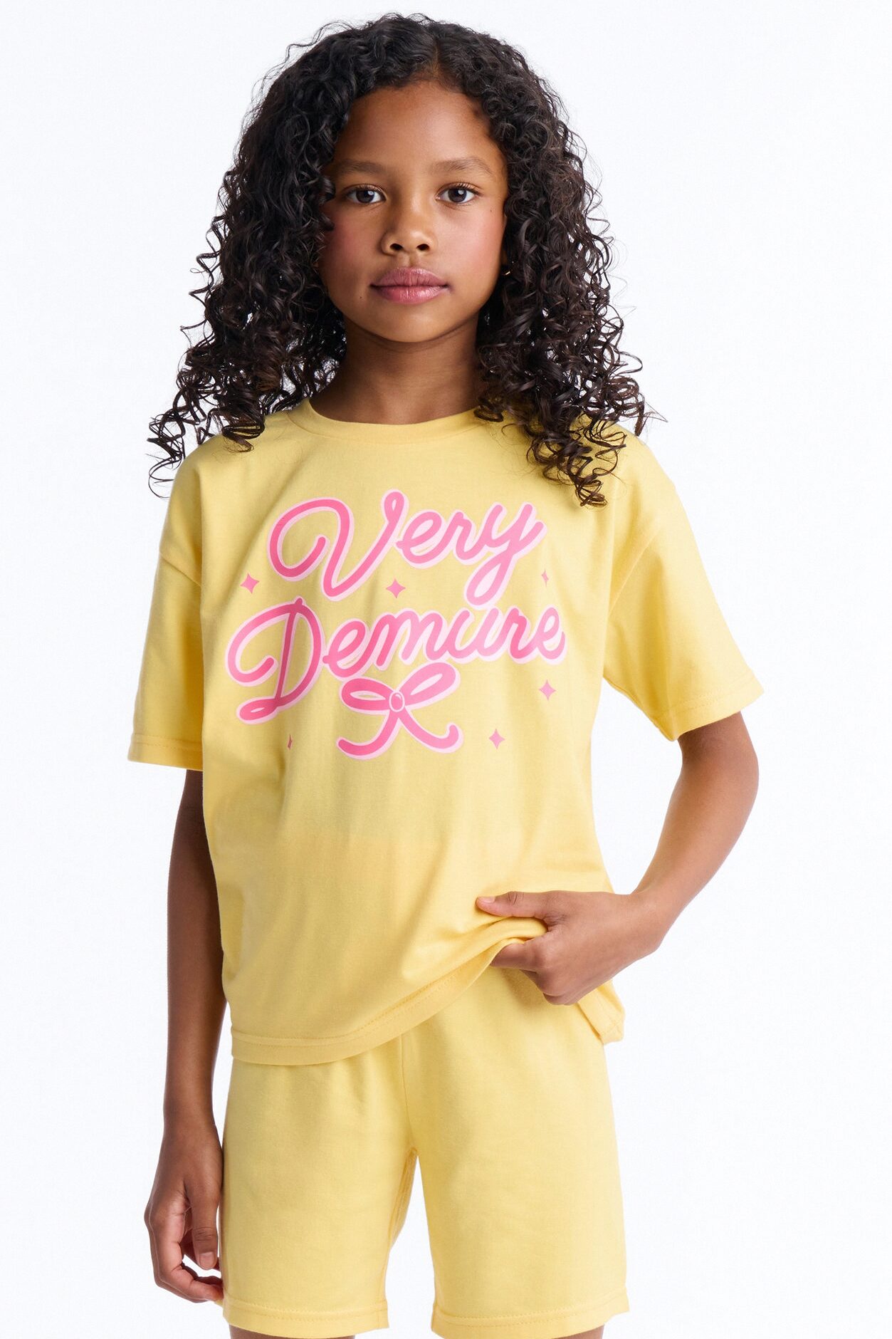 Mini Very Demure Short Set - Butter Yellow