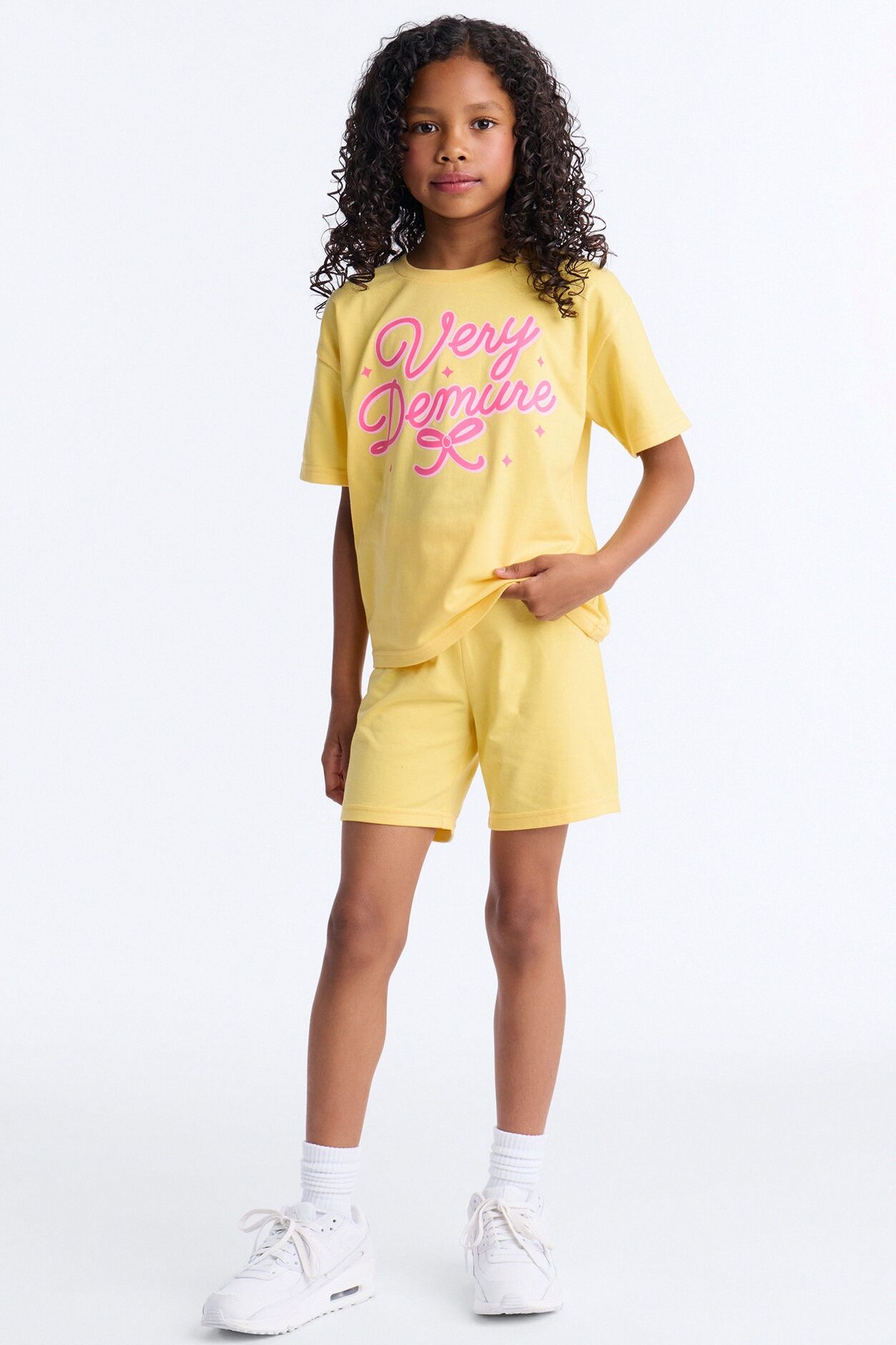 Mini Very Demure Short Set - Butter Yellow