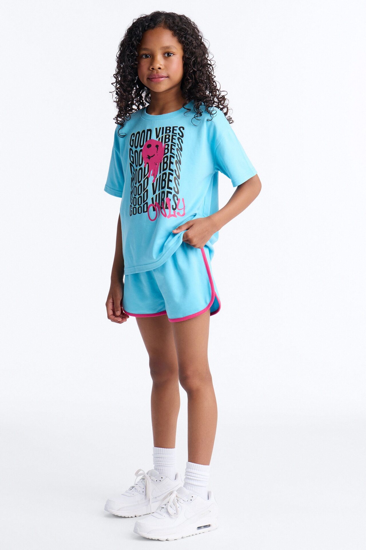 Mini Good Vibes For Life Short Set - Blue