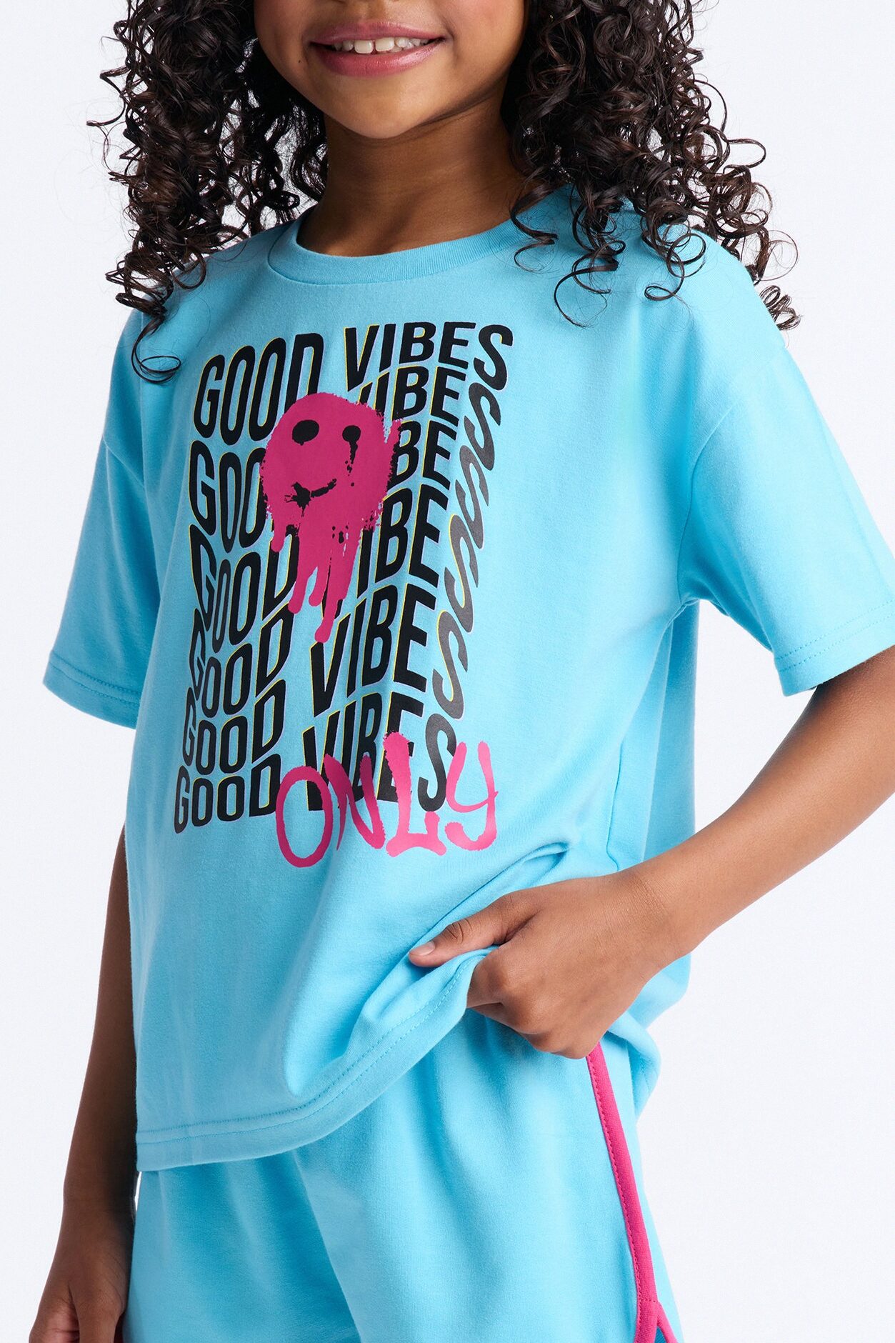 Mini Good Vibes For Life Short Set - Blue