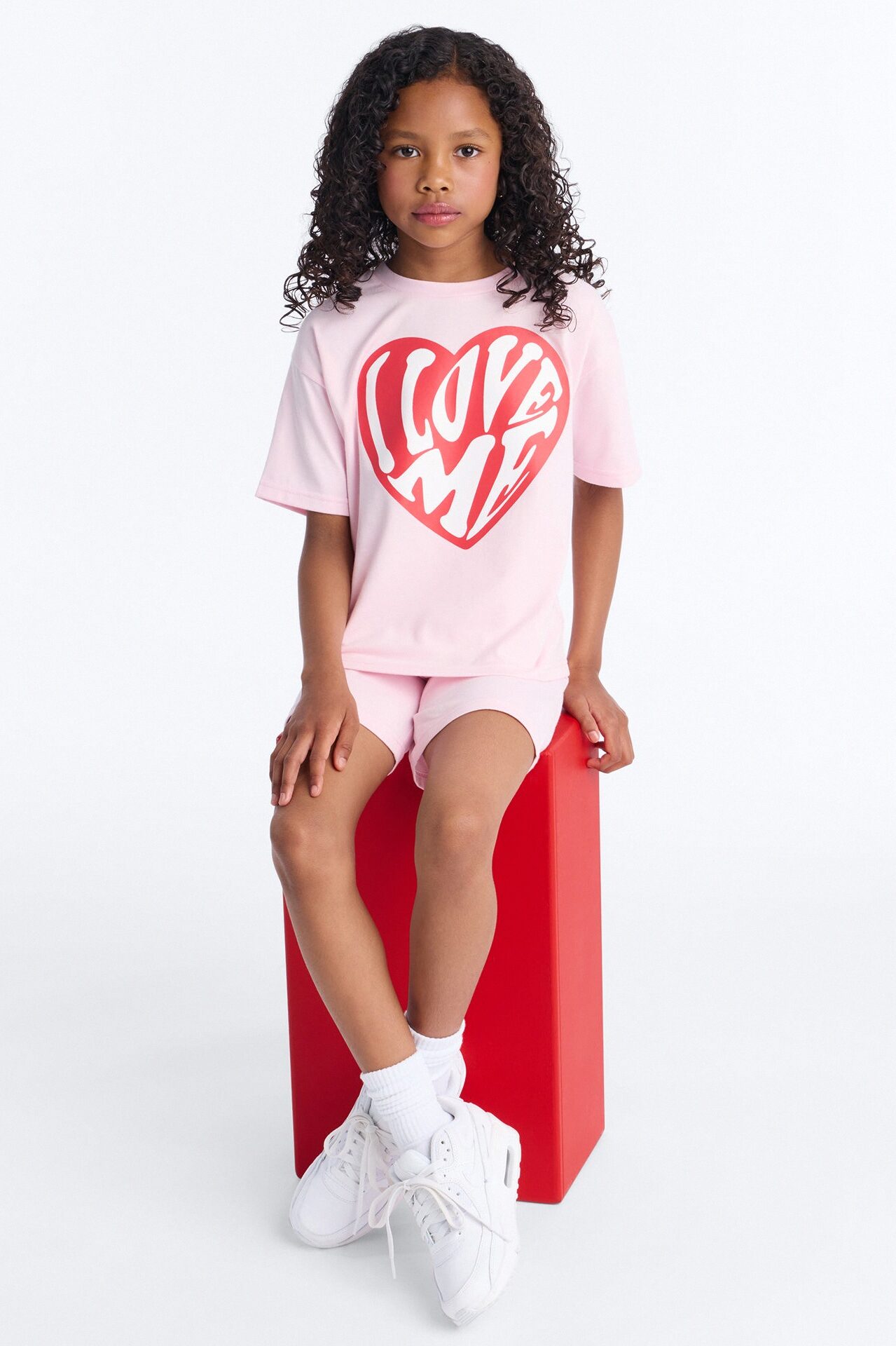 Mini I Love Me Forever Short Set - Pink