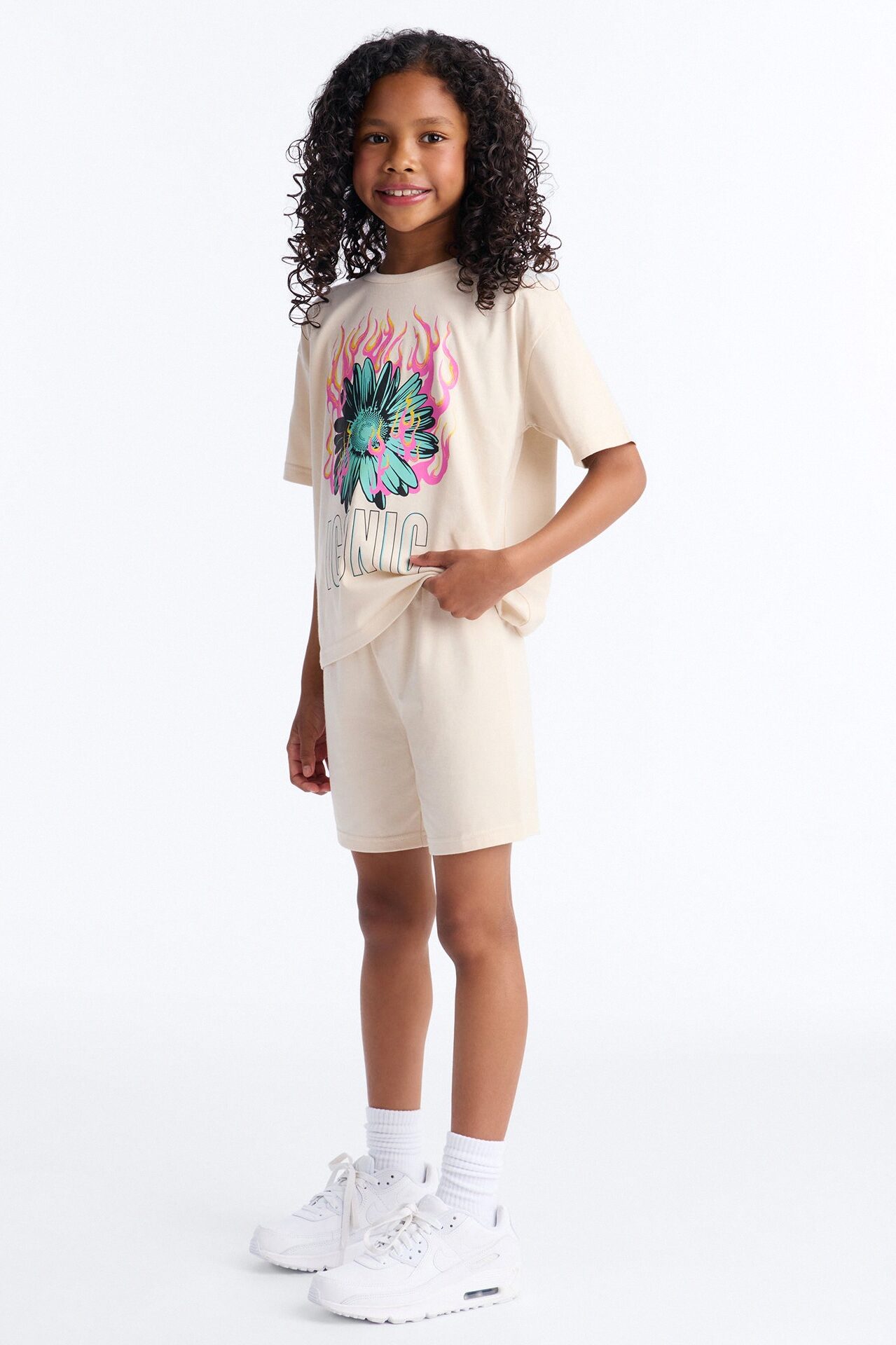 Mini Iconic Girl Short Set - Sand
