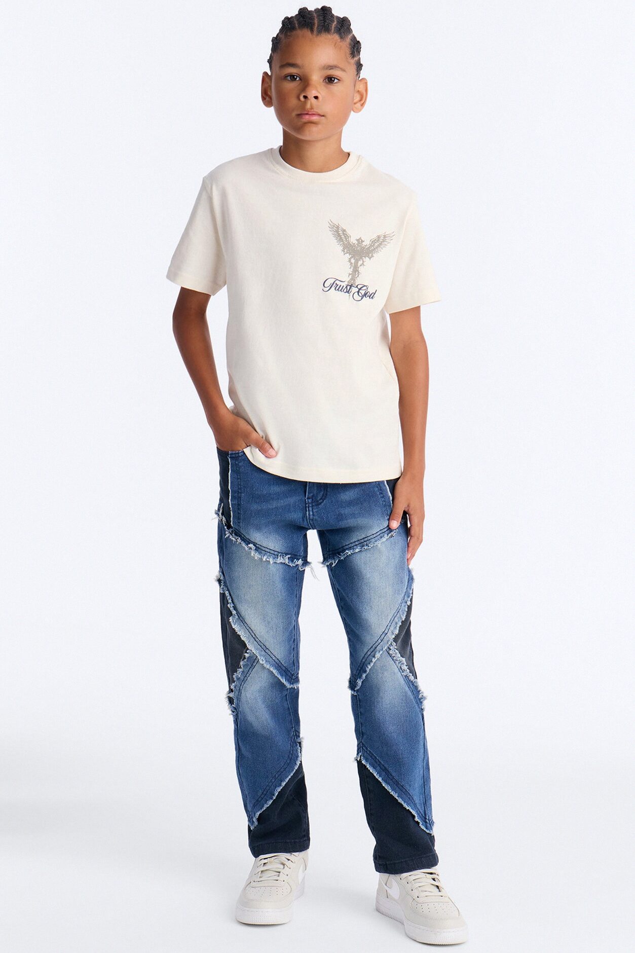 Mini Do What You Want Patchwork Jeans - Medium Blue Wash