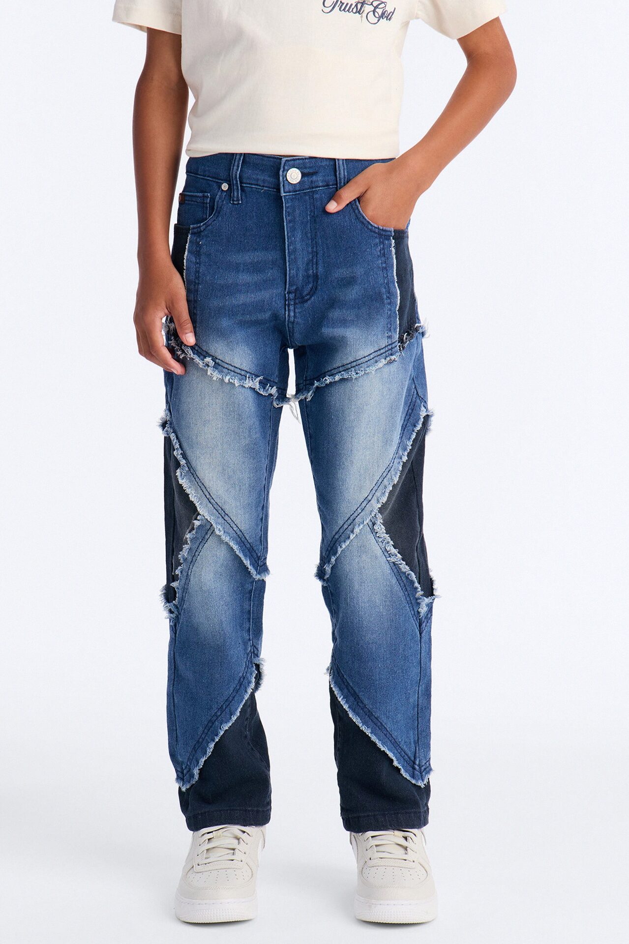 Mini Do What You Want Patchwork Jeans - Medium Blue Wash