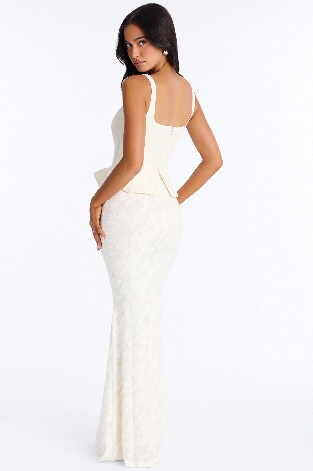 In Bloom Peplum Gown - Ivory