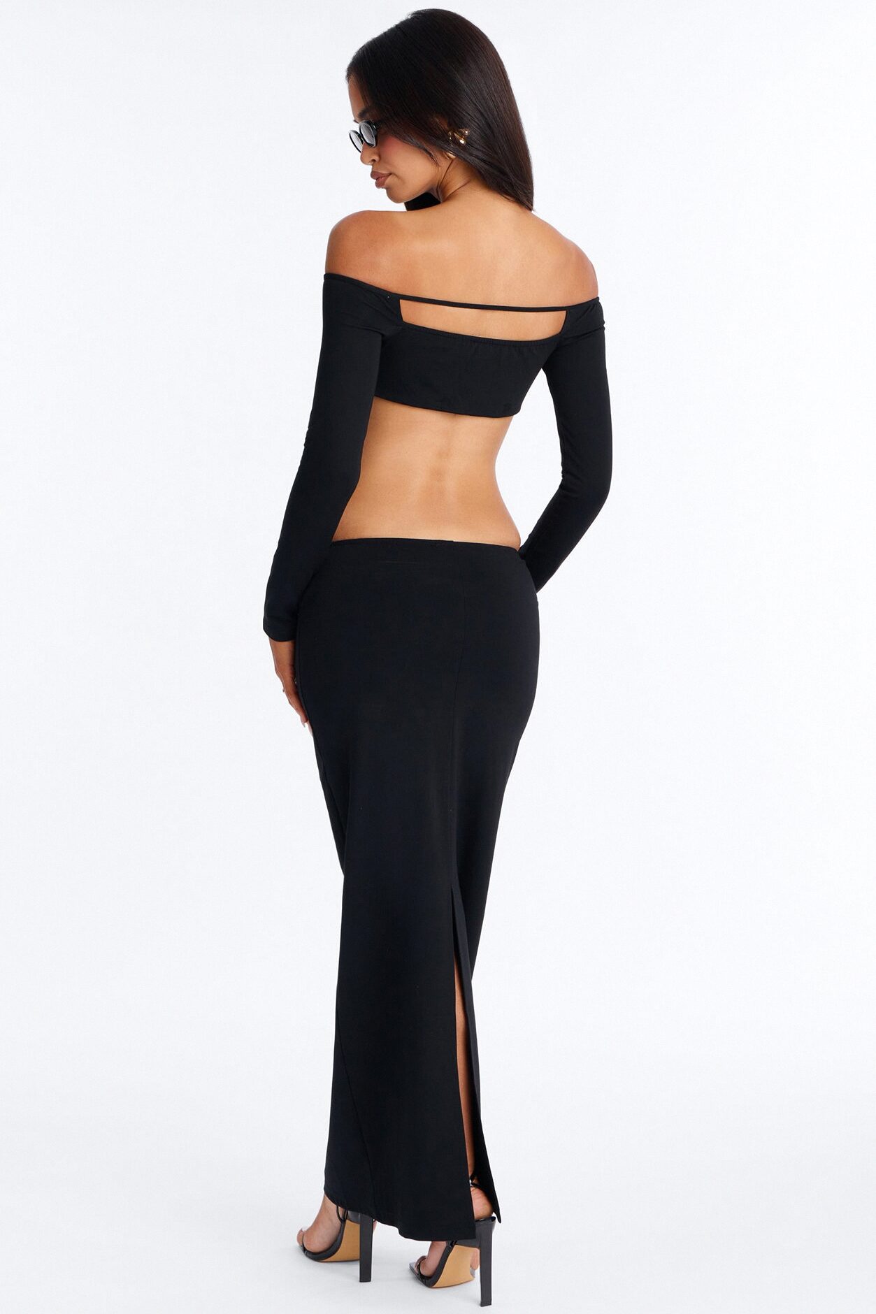 Rebel Ponte Maxi Skirt Set - Black