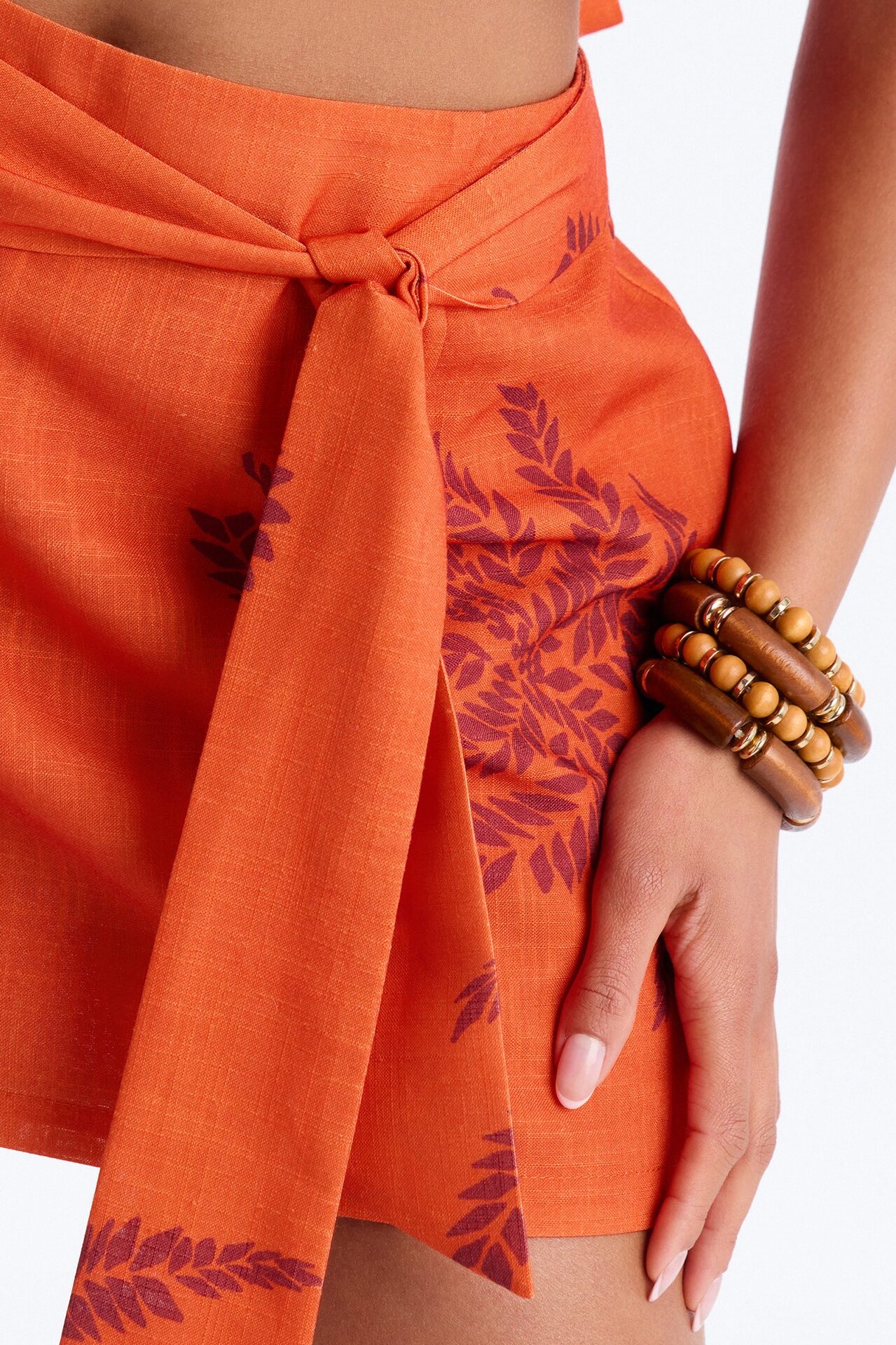 Hula Glow Linen Skirt Set - Orange