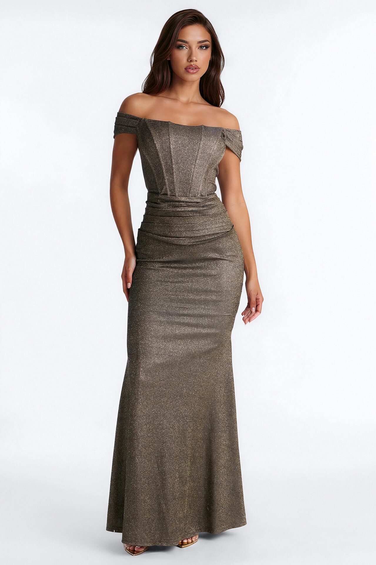 Maya Shimmer Gown - Bronze