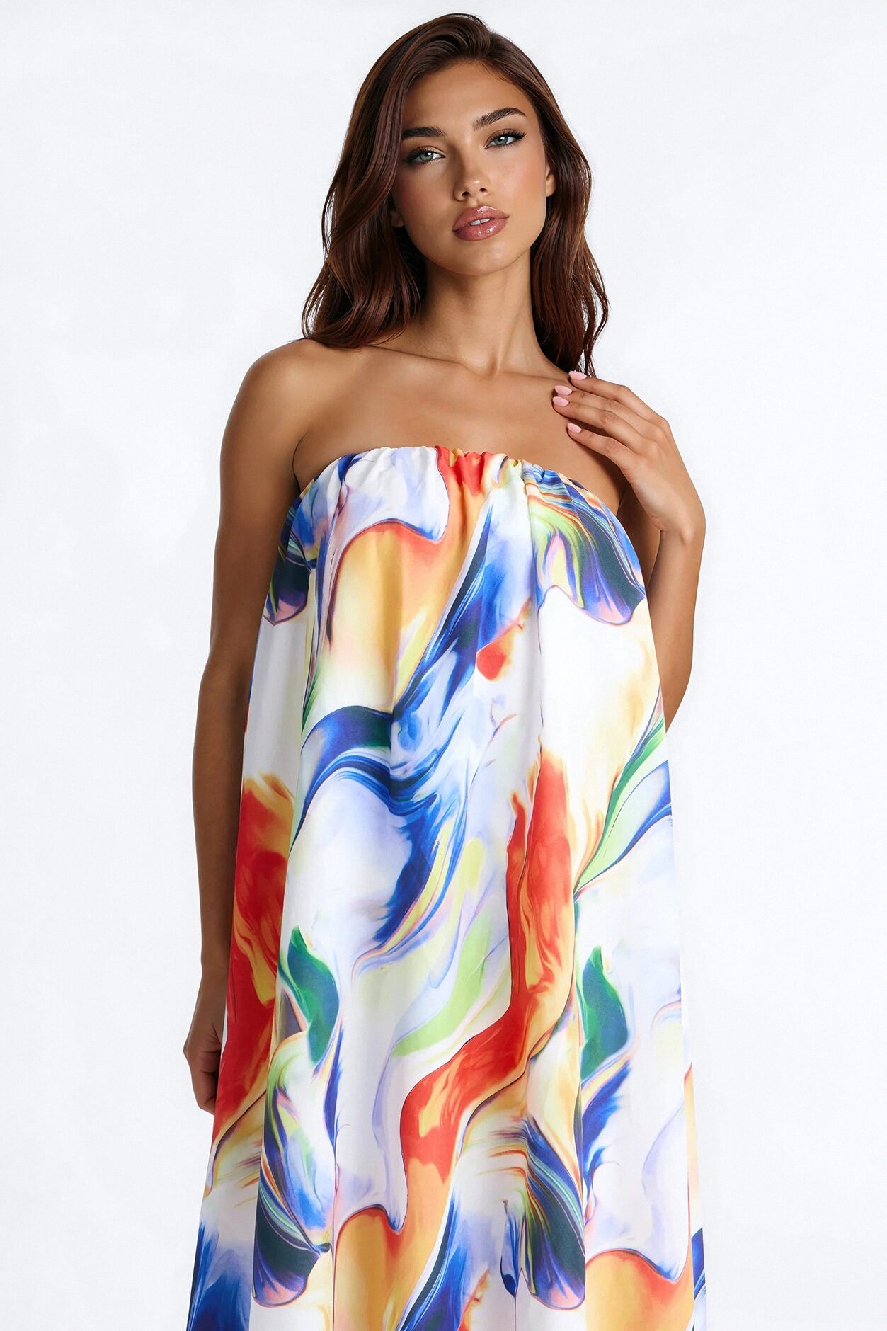 Dreamy Daze Bubble Maxi Dress - Blue/combo