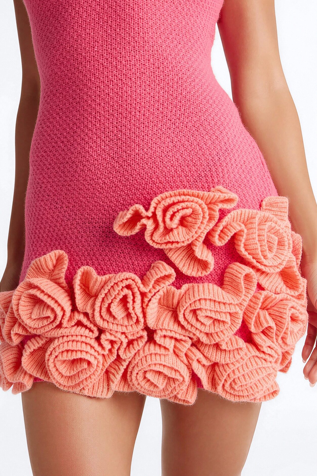Abigail Spaghetti Strap Sweater Mini Dress - Pink/combo