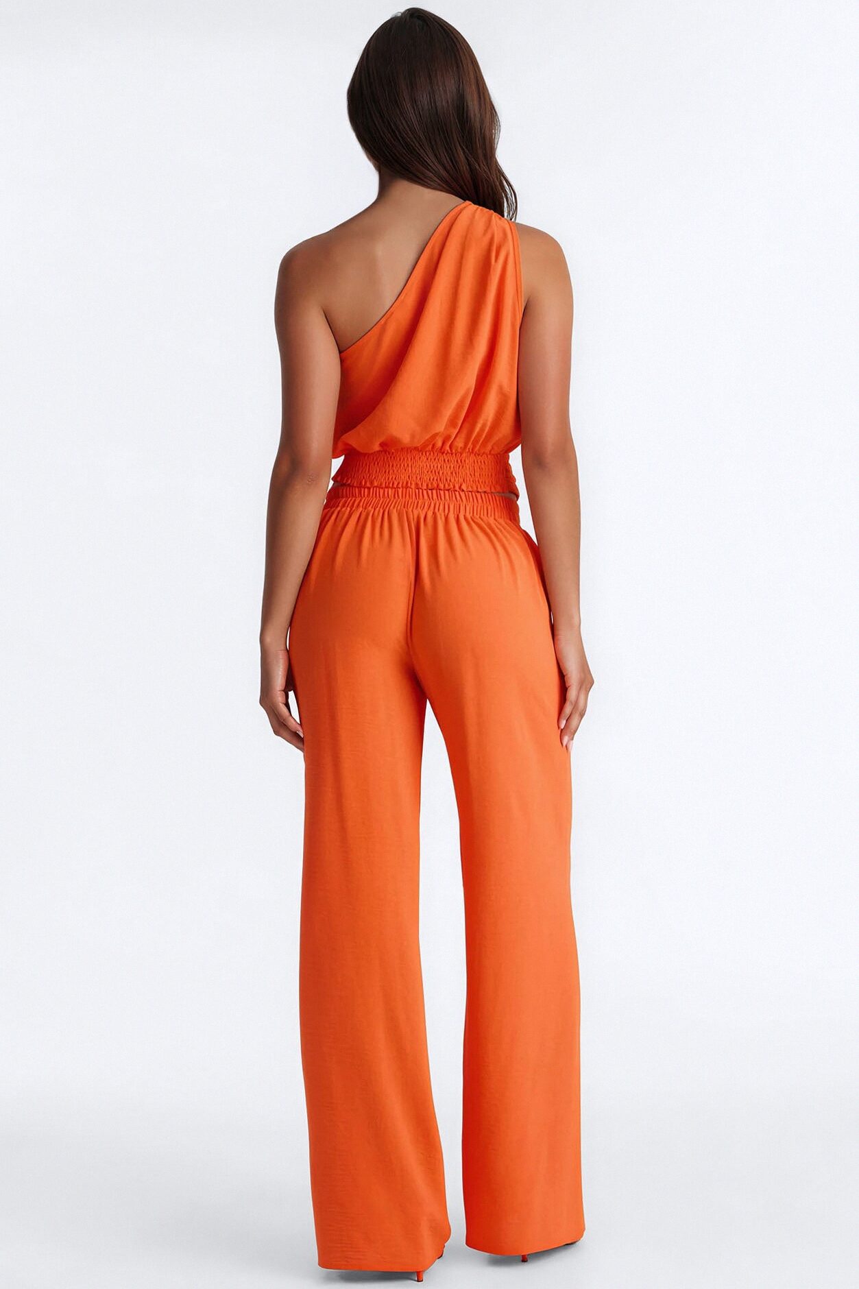 Maeve One Shoulder Pant Set - Orange