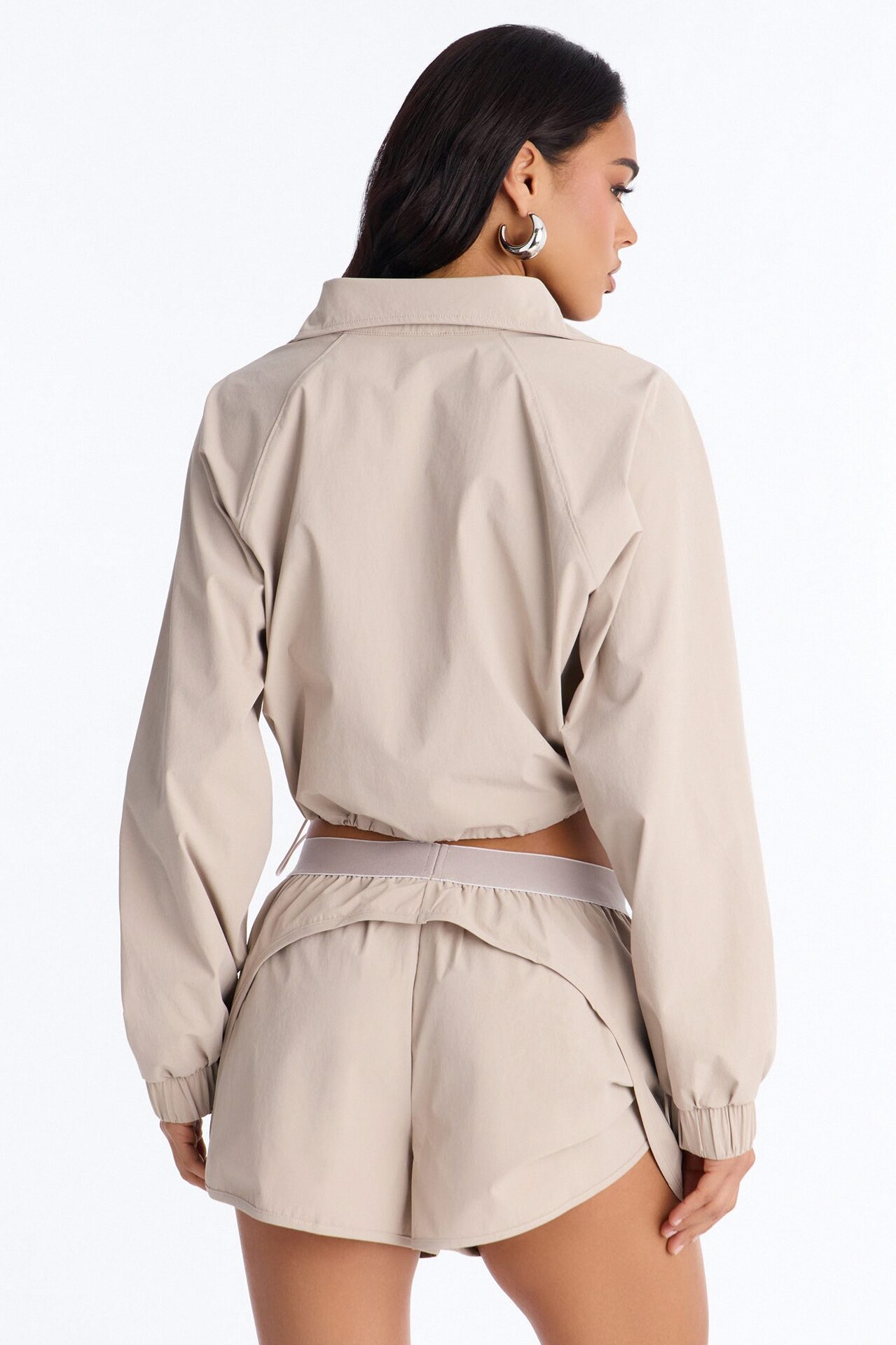 Alora Windbreaker Lounge Quarter Zip - Stone