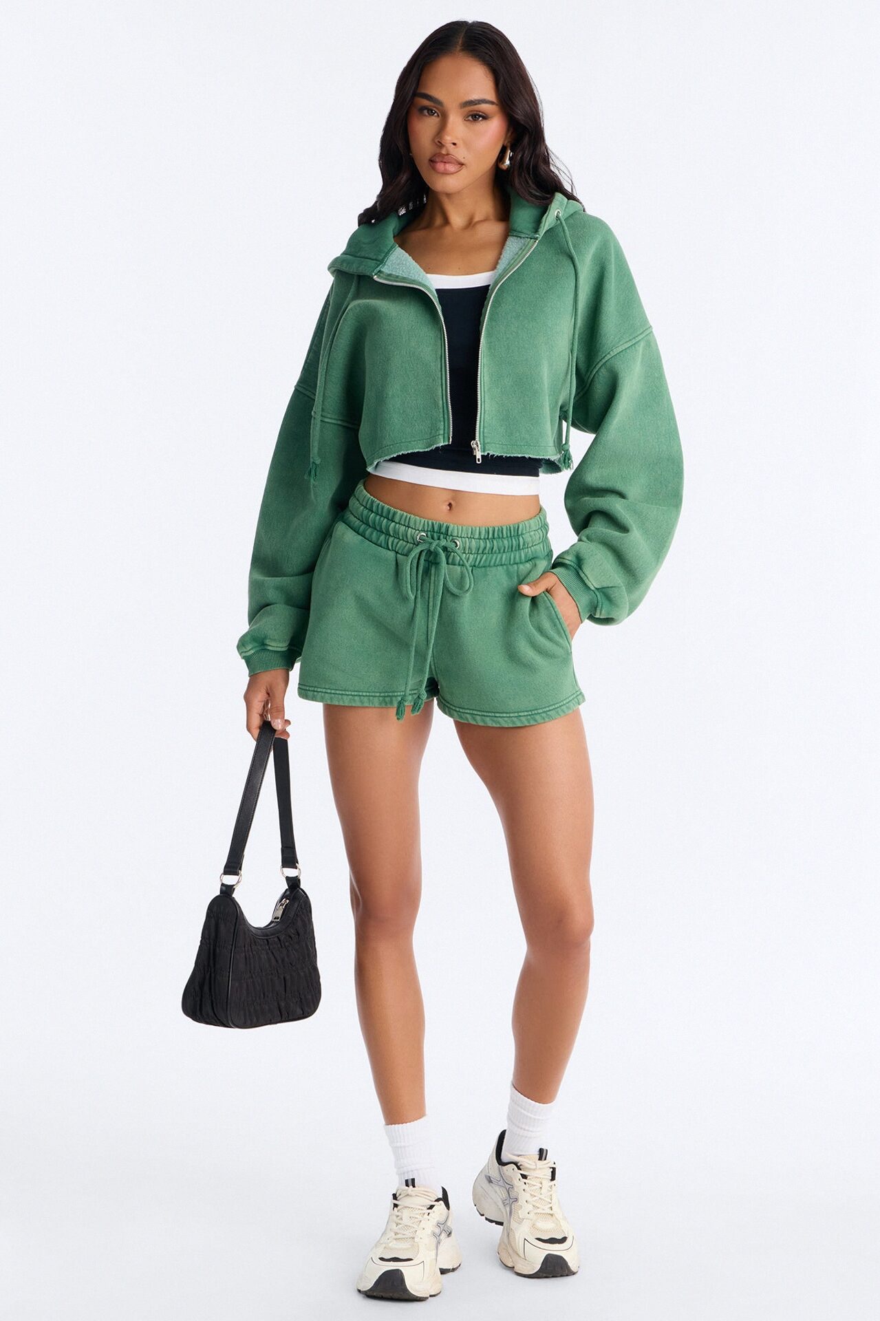 On The Go Washed Short Set - Green