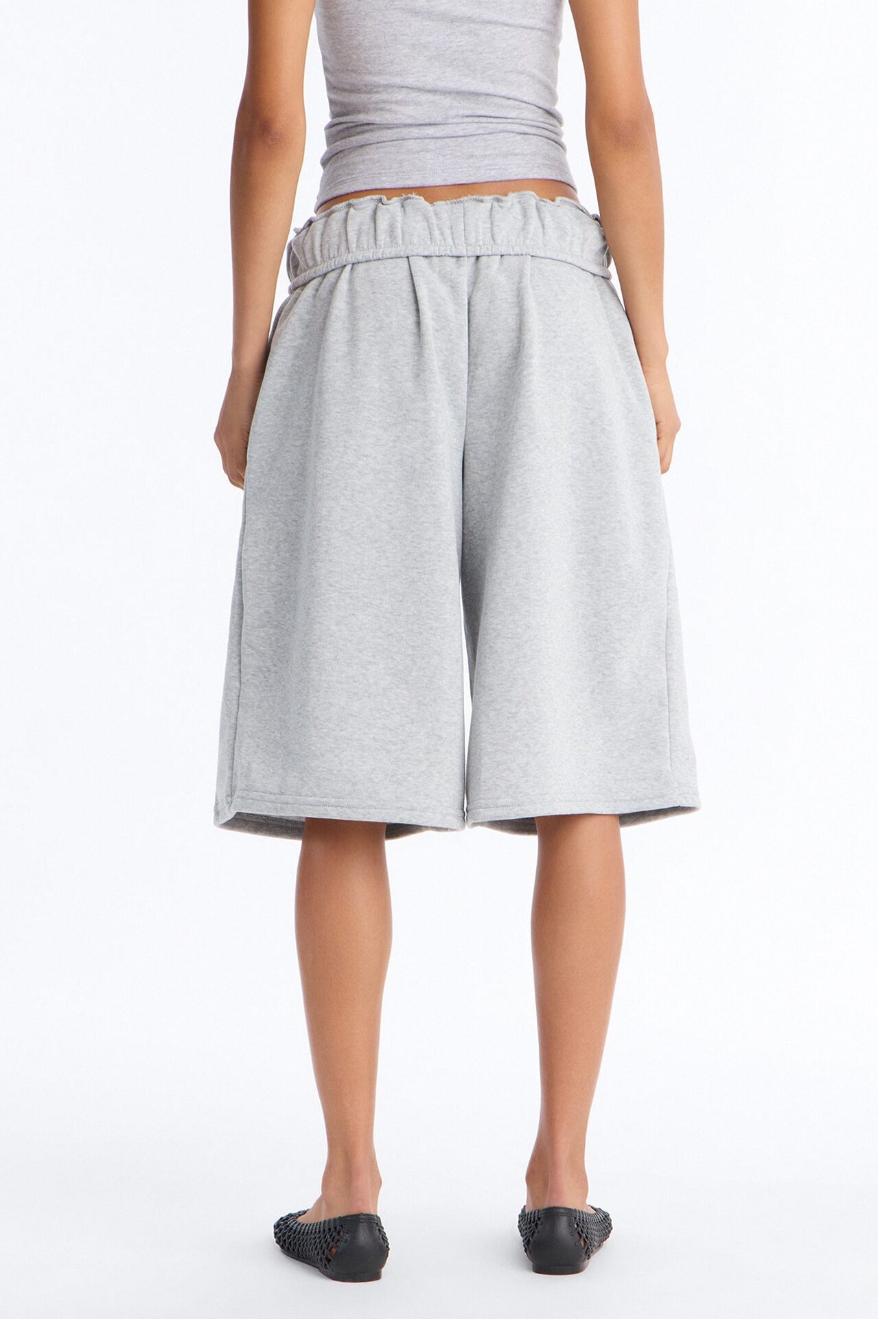 Tessa Fleece Sweatshort - Heather Grey