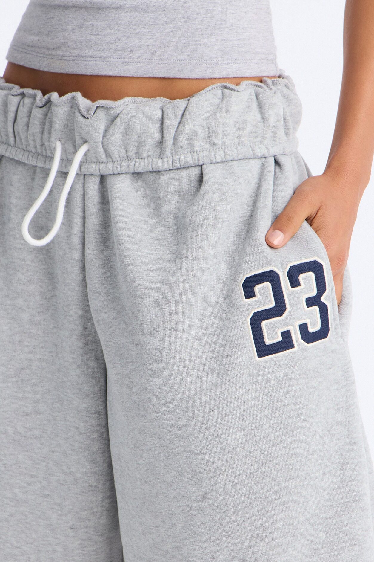 Tessa Fleece Sweatshort - Heather Grey