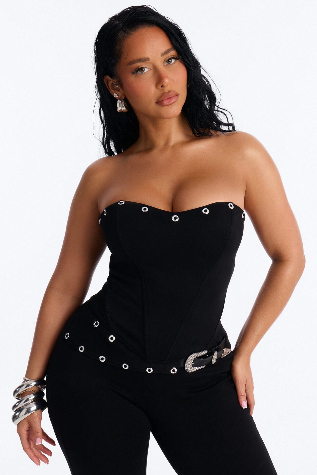 Nashville Nights Flared Pant Set - Black