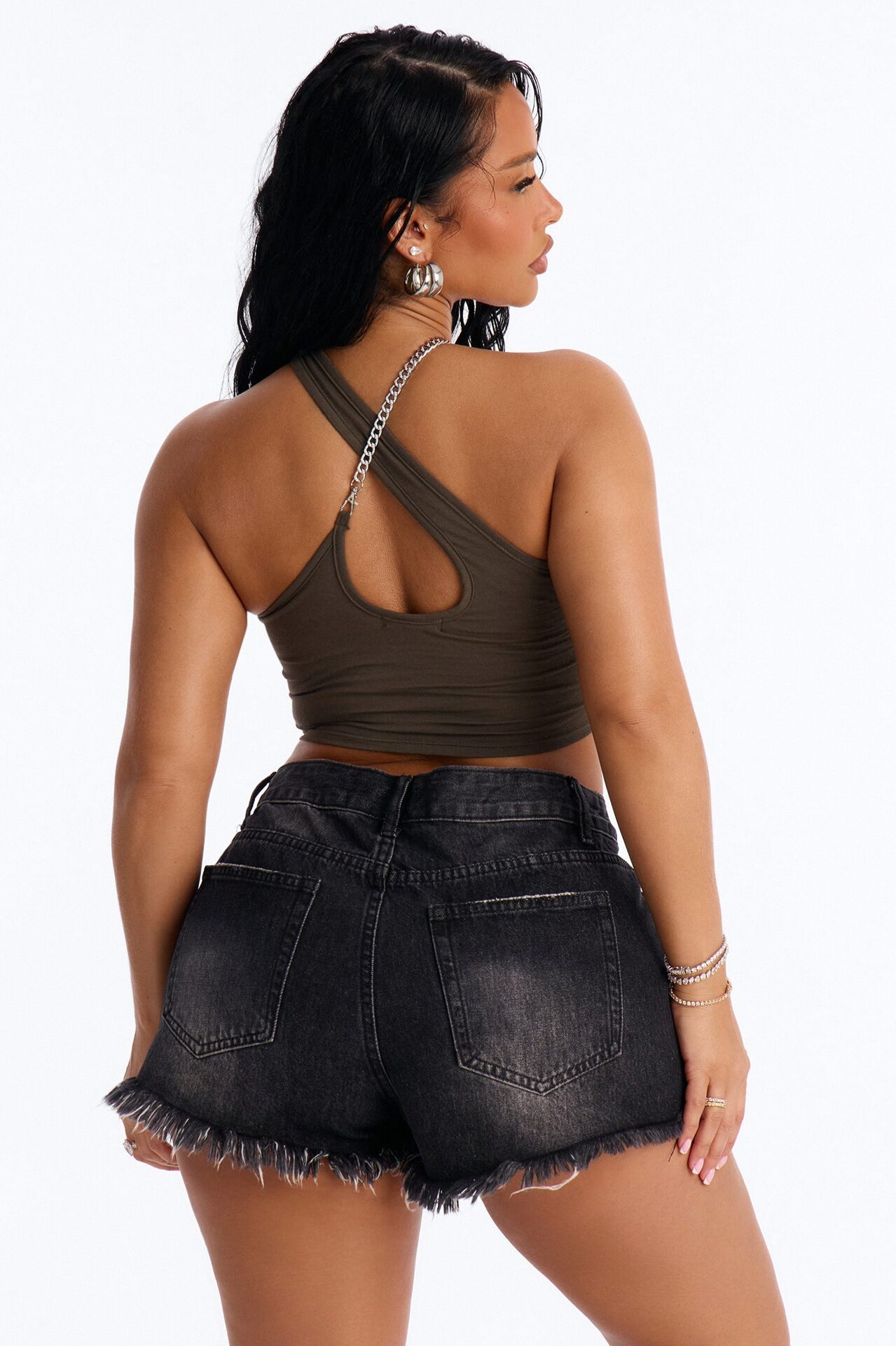 Motorcycle Speed Shop Halter Top - Olive