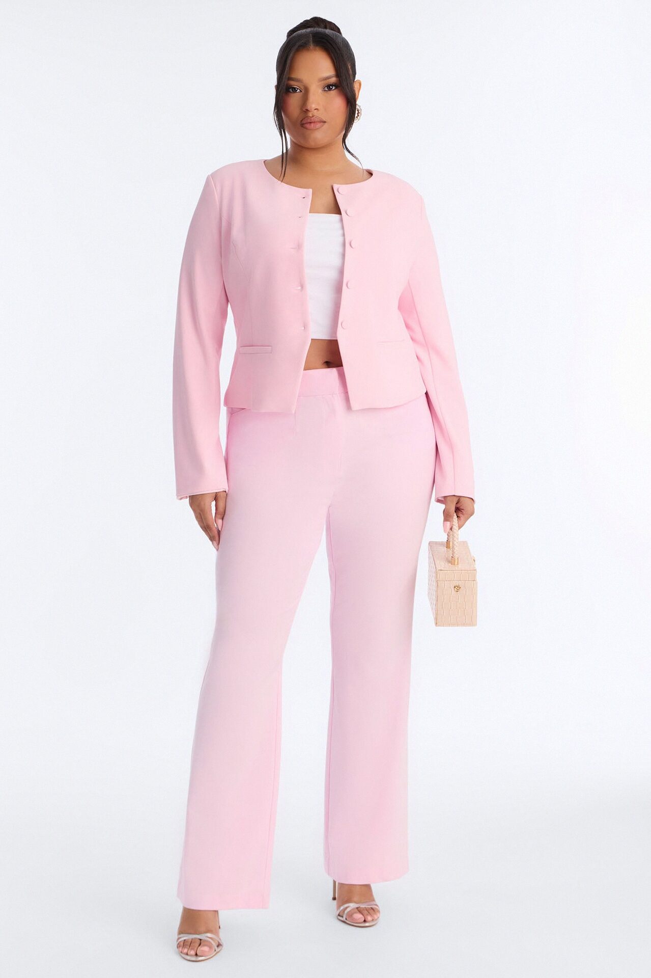 Tasha Dressy High Rise Pants - Light Pink