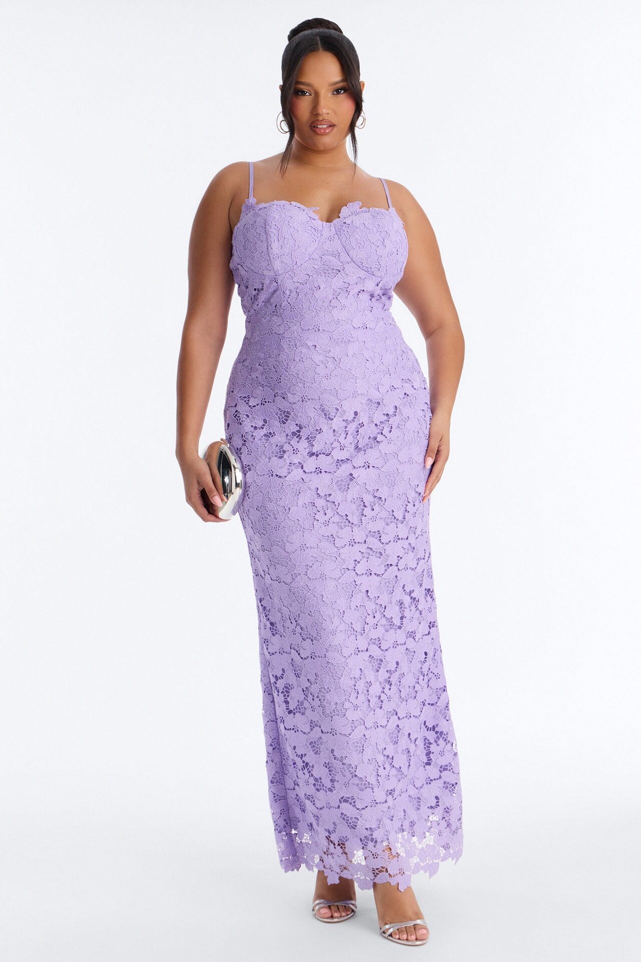 Leila Lace Maxi Dress - Lavender